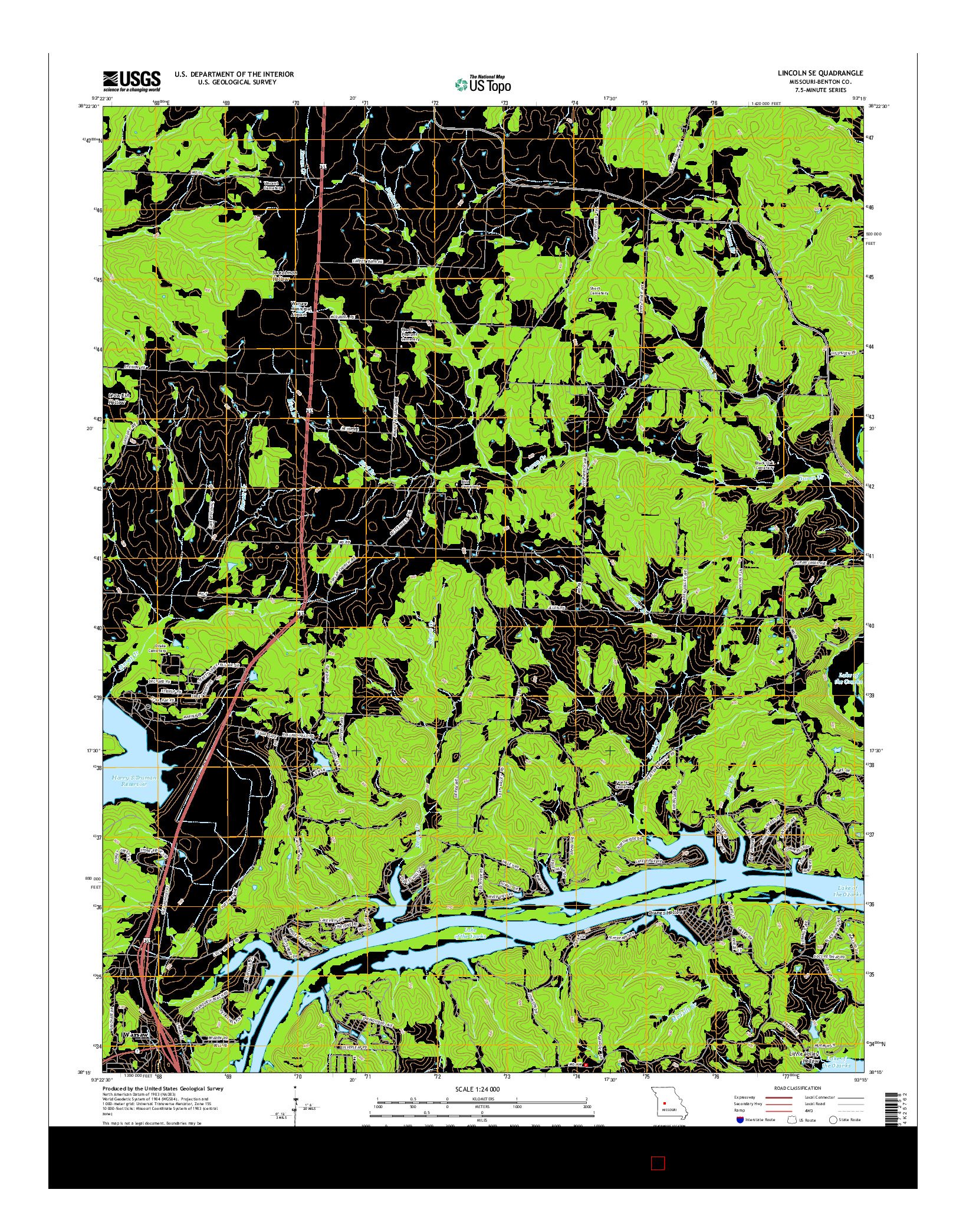 USGS US TOPO 7.5-MINUTE MAP FOR LINCOLN SE, MO 2014