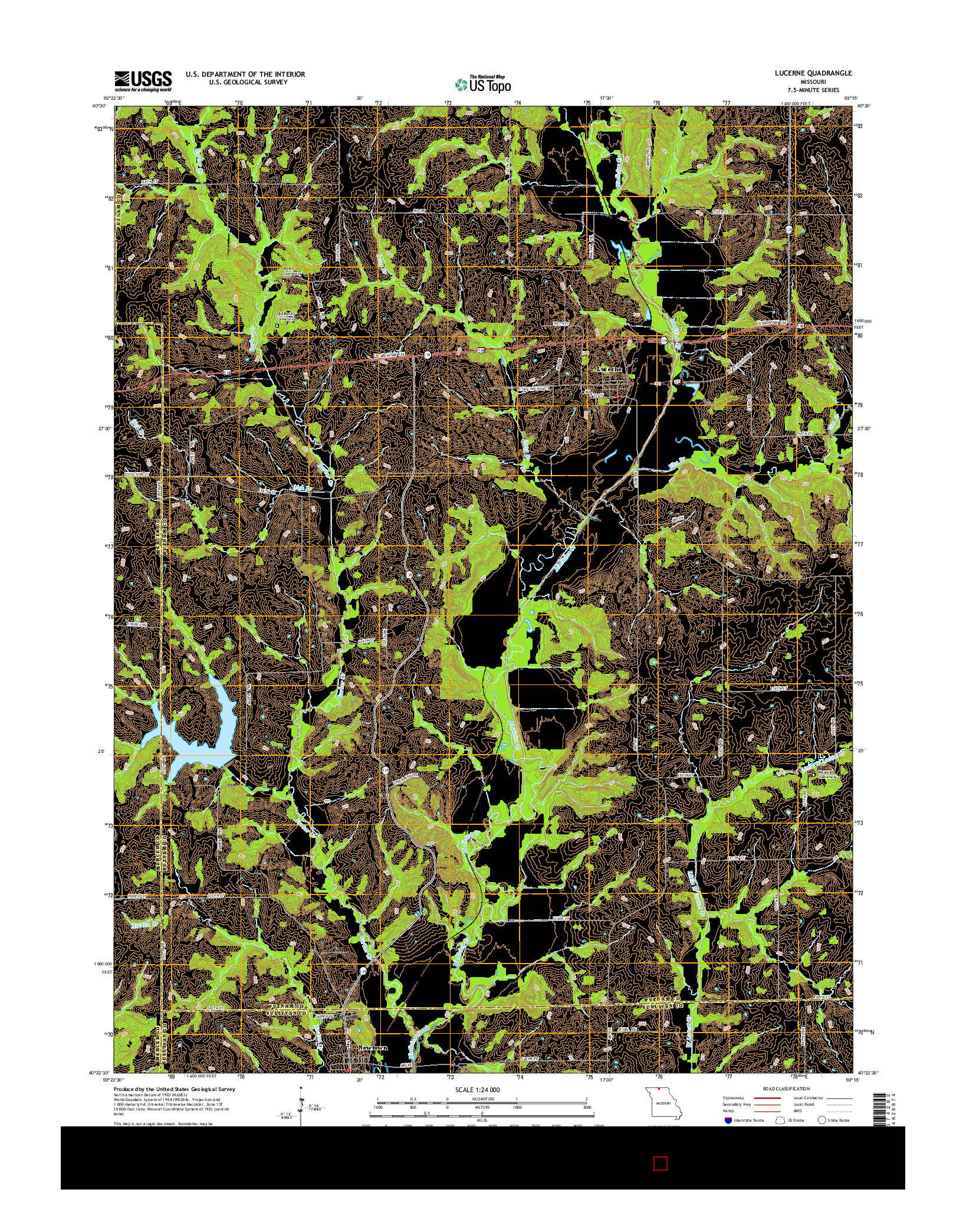 USGS US TOPO 7.5-MINUTE MAP FOR LUCERNE, MO 2014