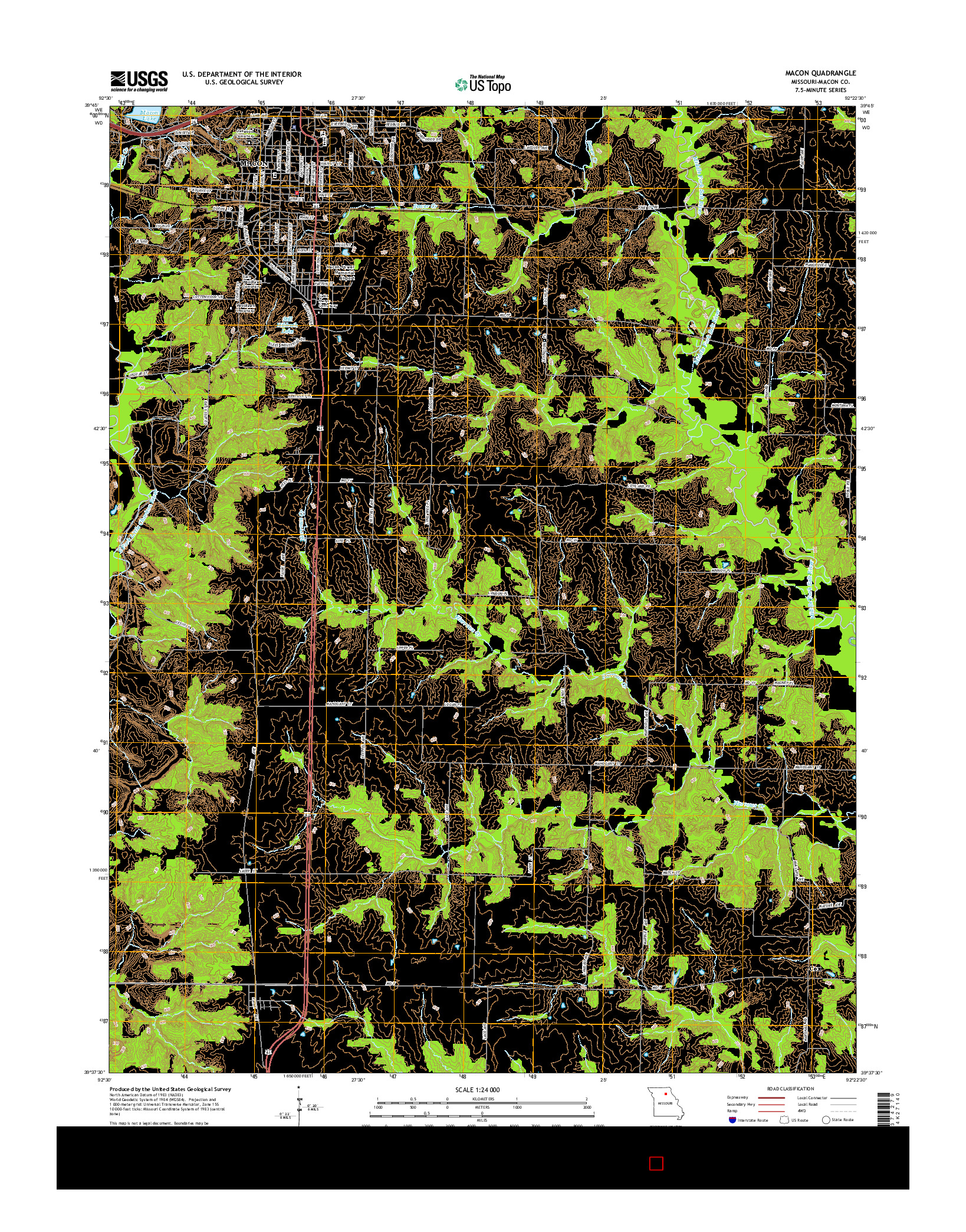 USGS US TOPO 7.5-MINUTE MAP FOR MACON, MO 2014