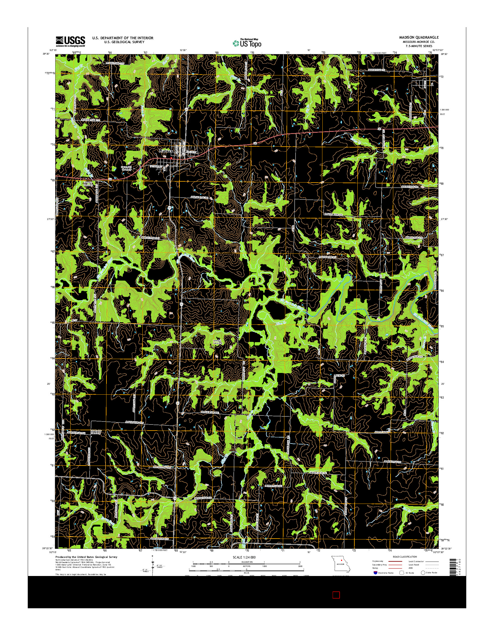 USGS US TOPO 7.5-MINUTE MAP FOR MADISON, MO 2014