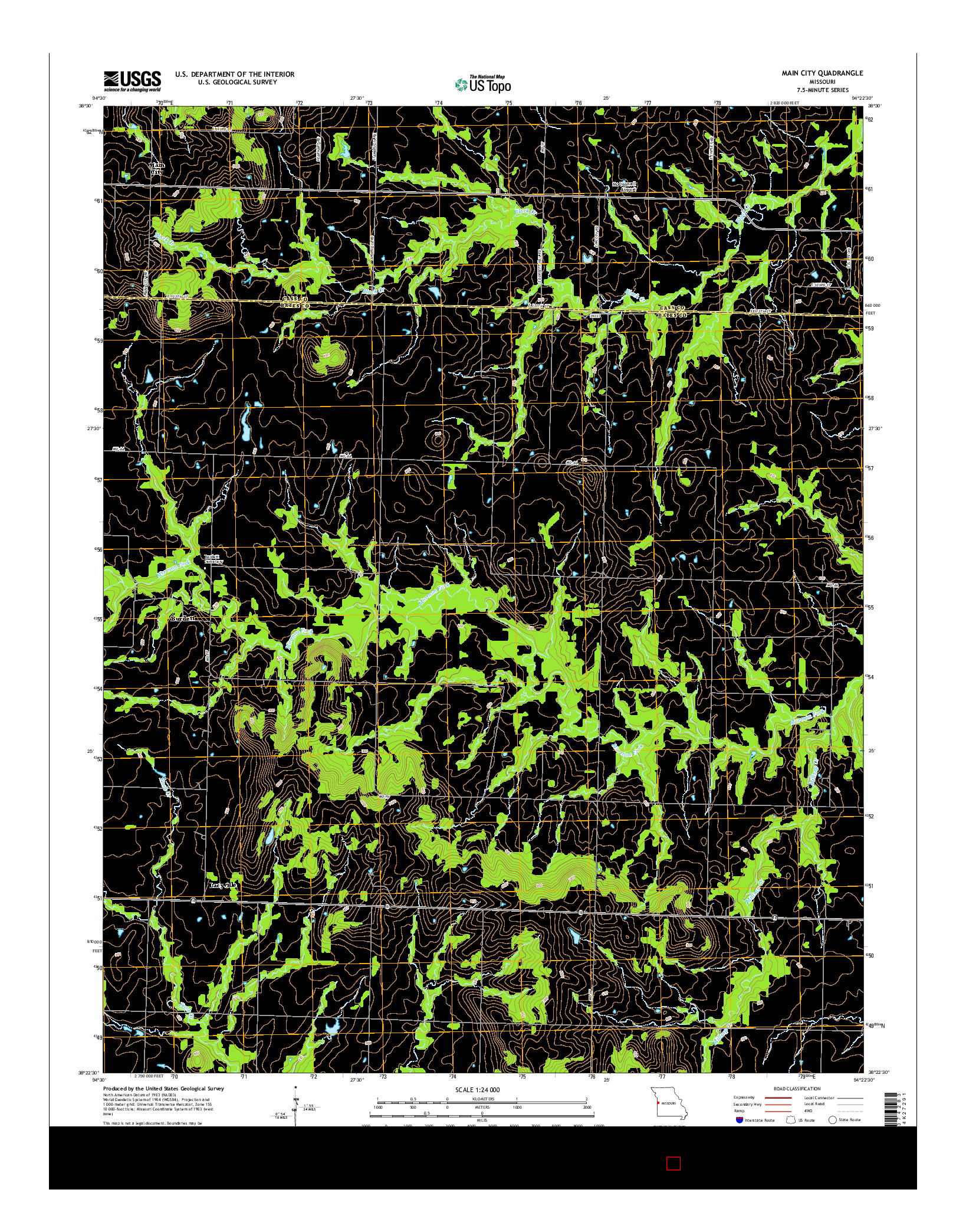 USGS US TOPO 7.5-MINUTE MAP FOR MAIN CITY, MO 2014