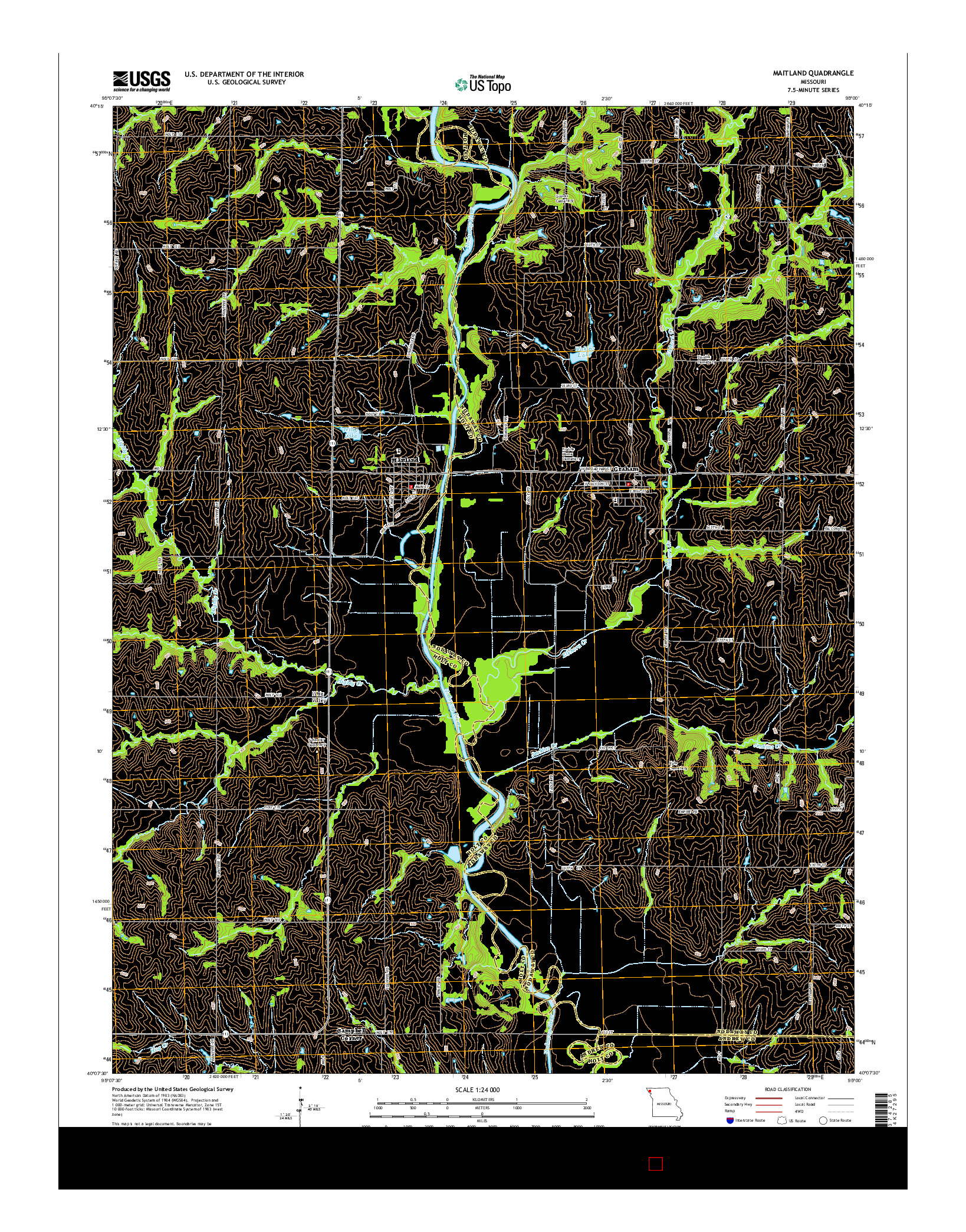 USGS US TOPO 7.5-MINUTE MAP FOR MAITLAND, MO 2014