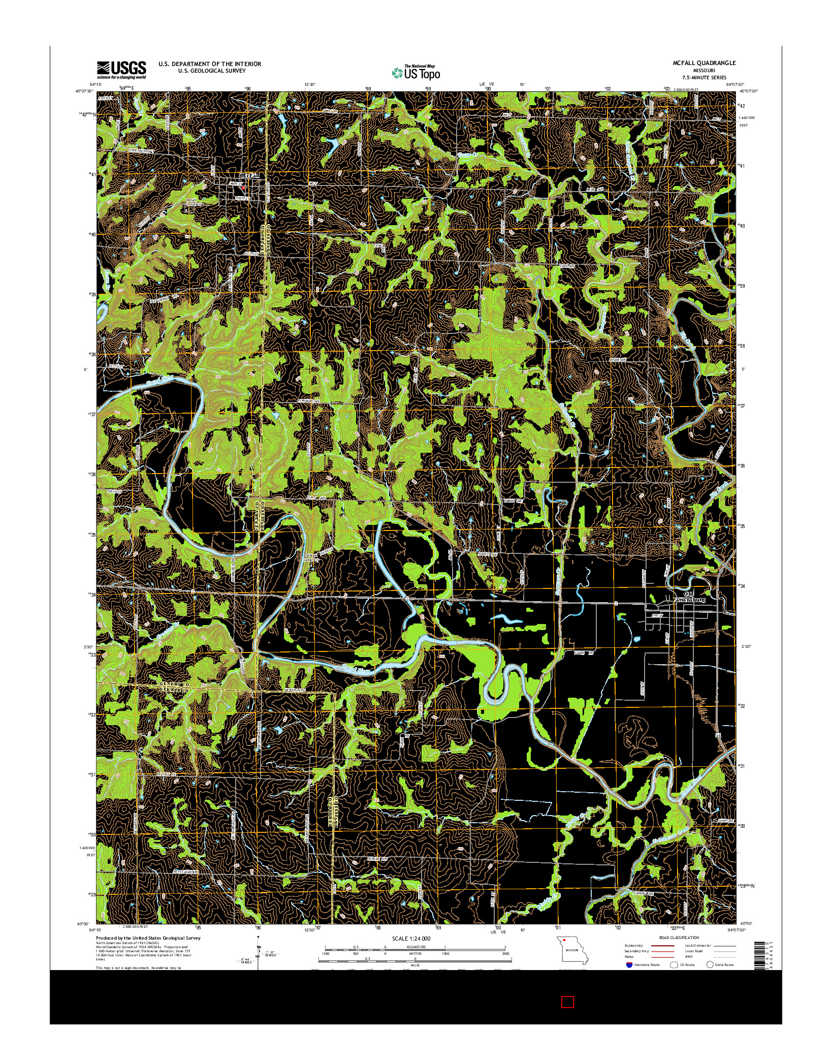 USGS US TOPO 7.5-MINUTE MAP FOR MCFALL, MO 2014