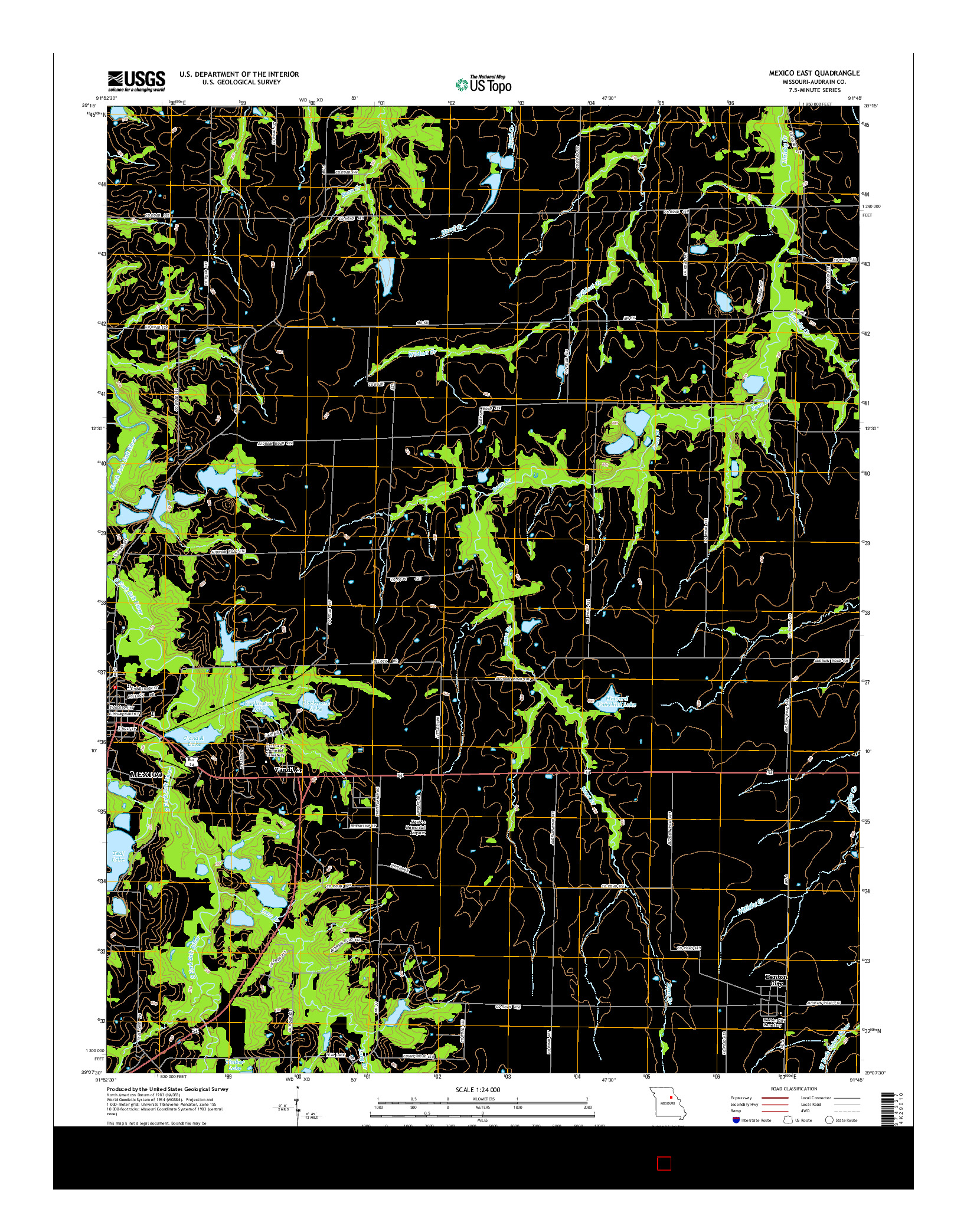 USGS US TOPO 7.5-MINUTE MAP FOR MEXICO EAST, MO 2014