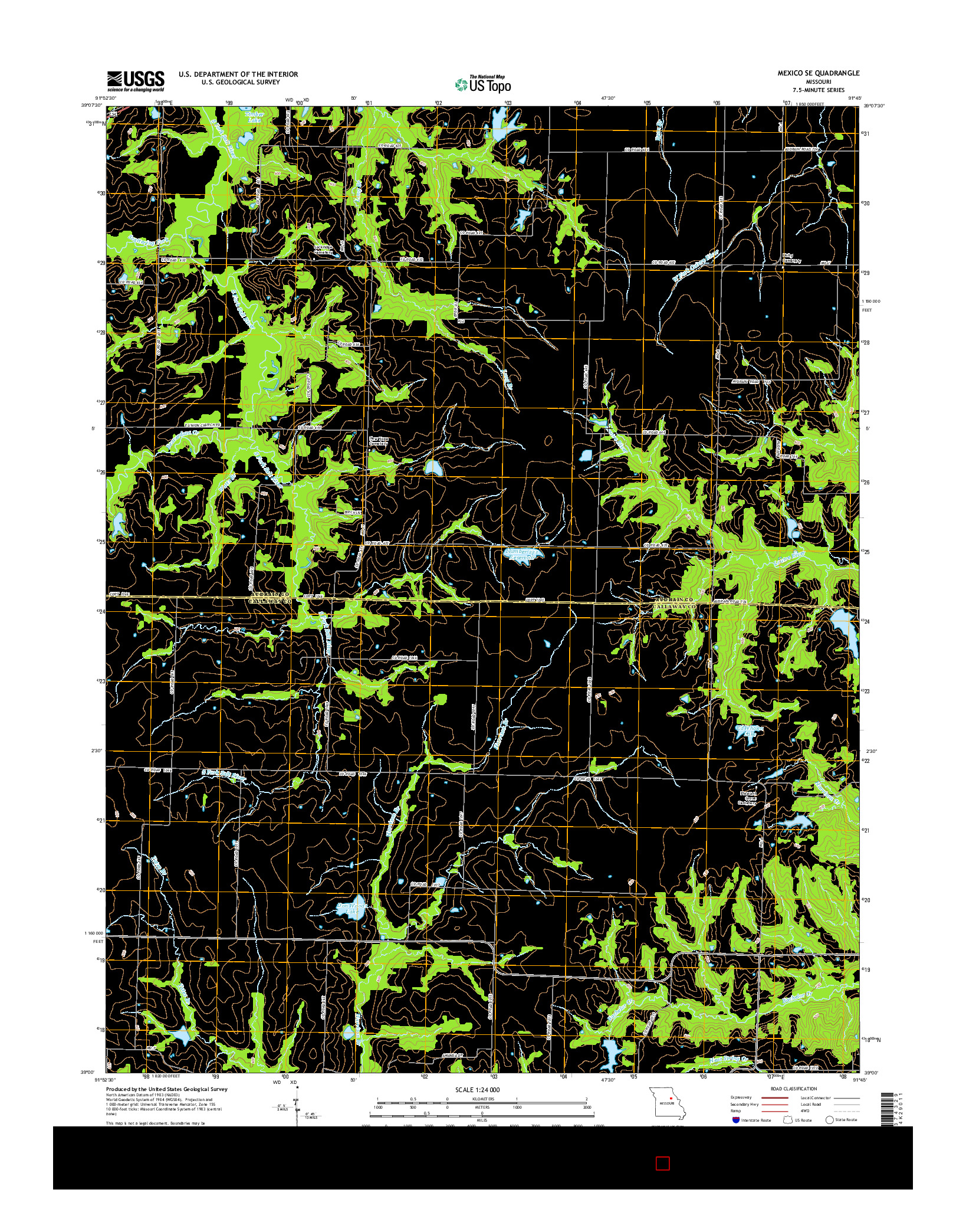 USGS US TOPO 7.5-MINUTE MAP FOR MEXICO SE, MO 2014