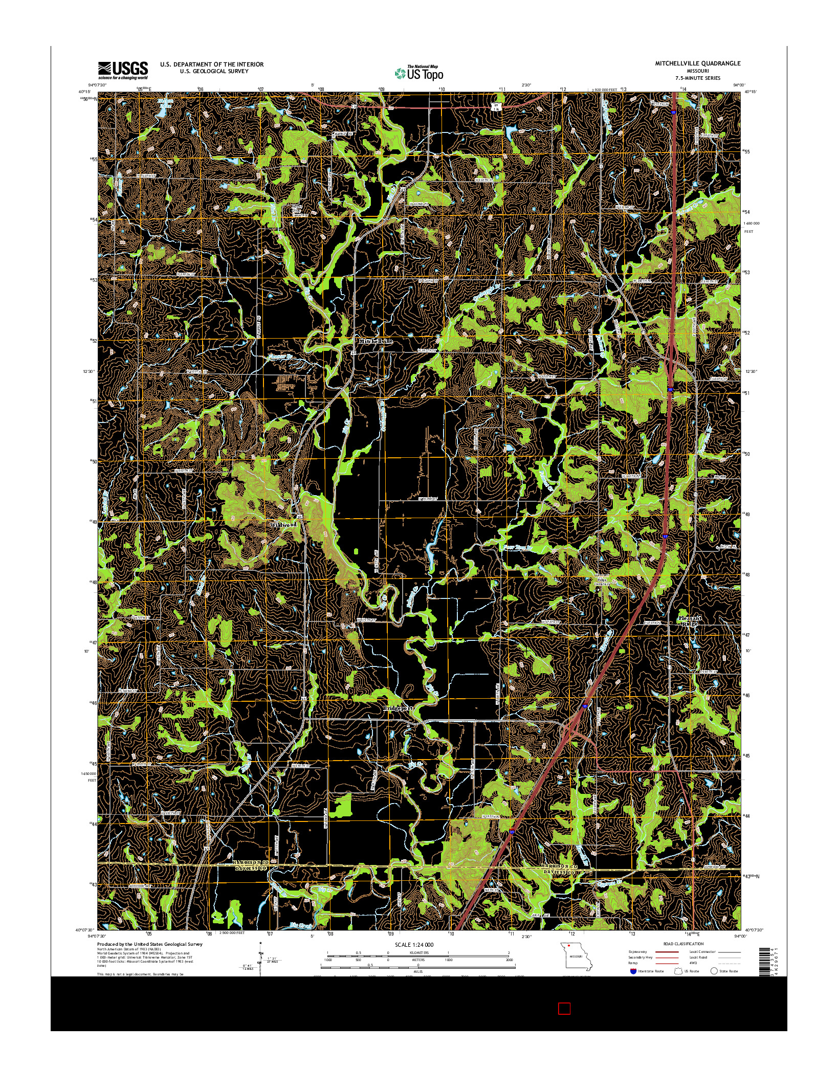 USGS US TOPO 7.5-MINUTE MAP FOR MITCHELLVILLE, MO 2014