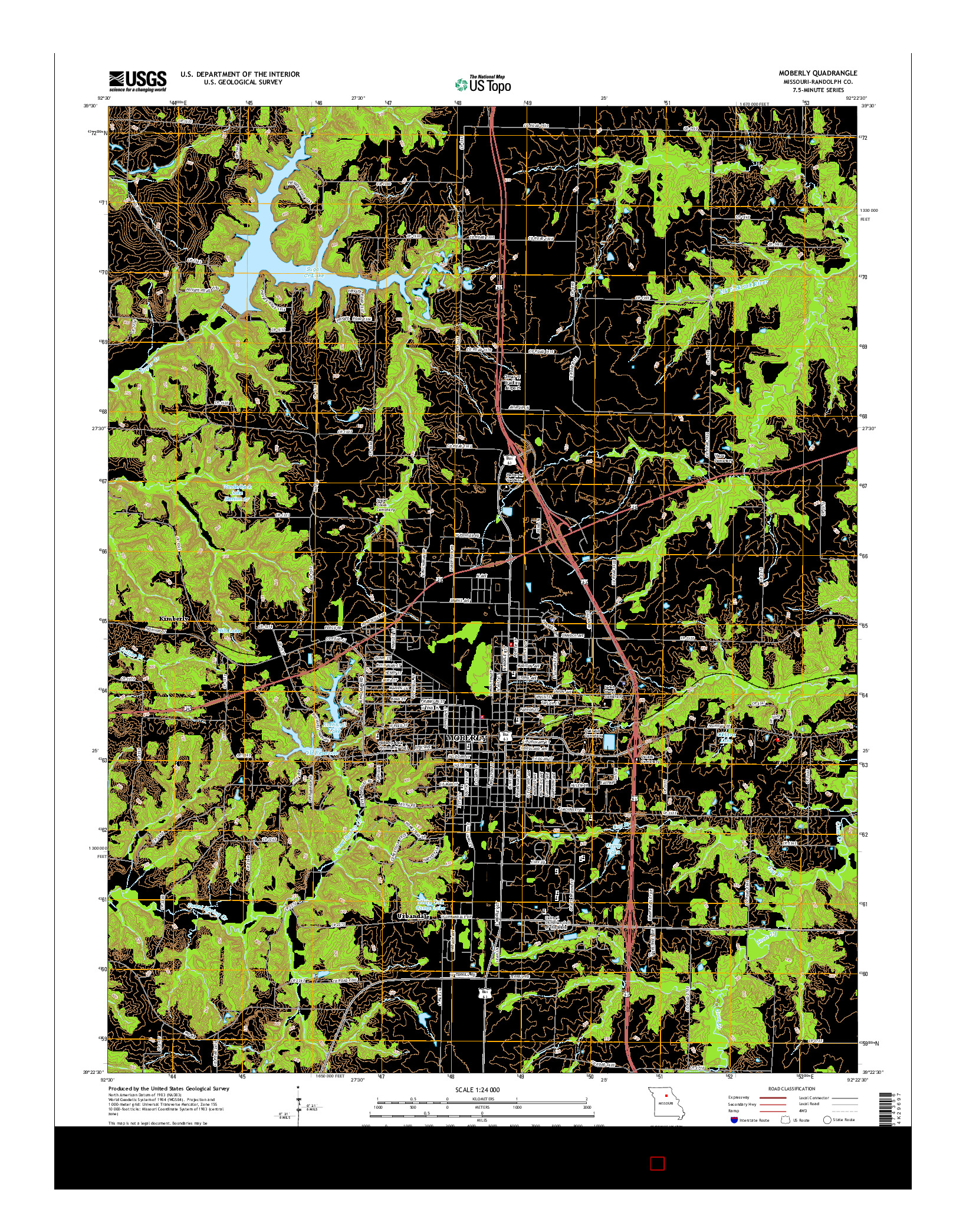 USGS US TOPO 7.5-MINUTE MAP FOR MOBERLY, MO 2014