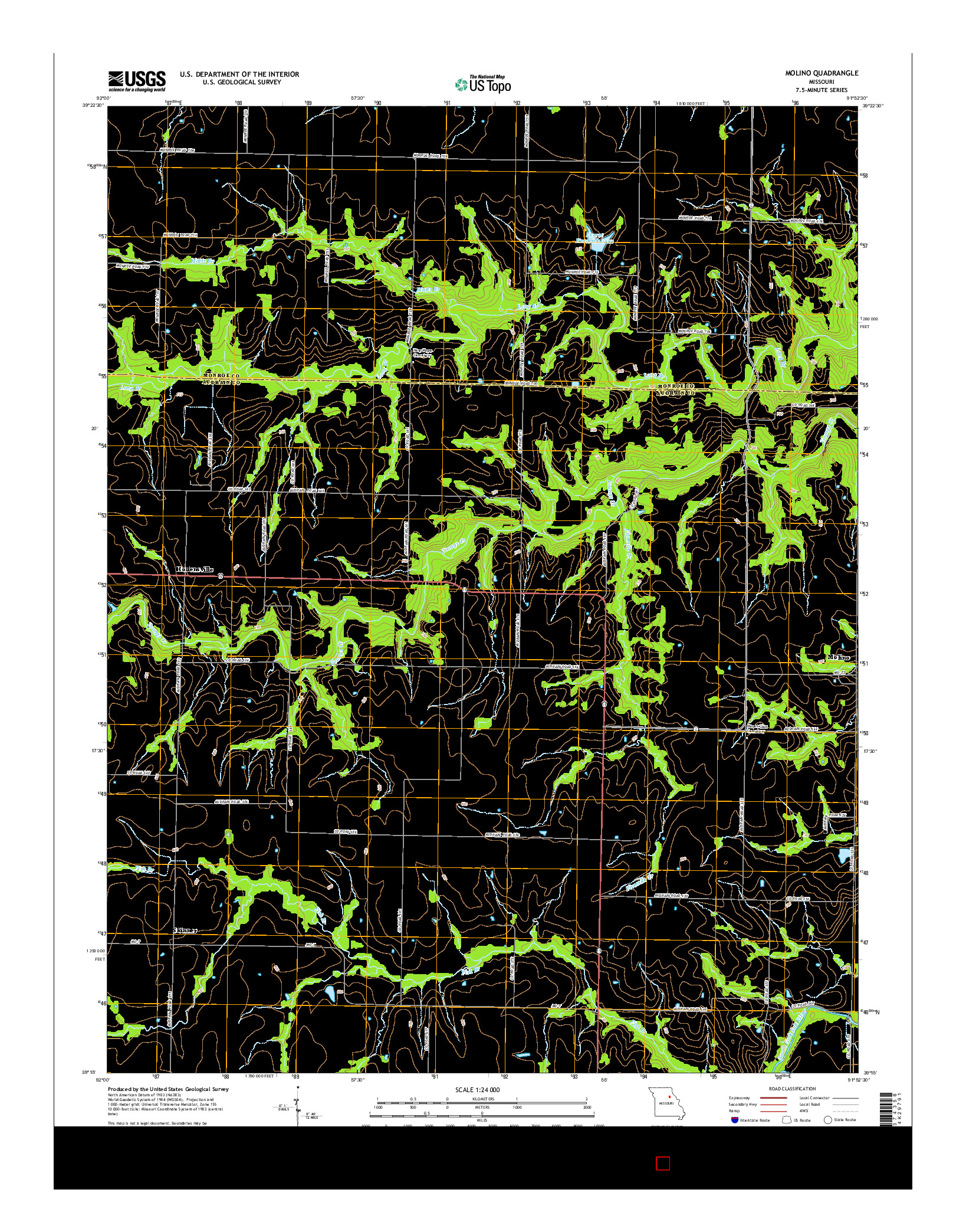 USGS US TOPO 7.5-MINUTE MAP FOR MOLINO, MO 2014