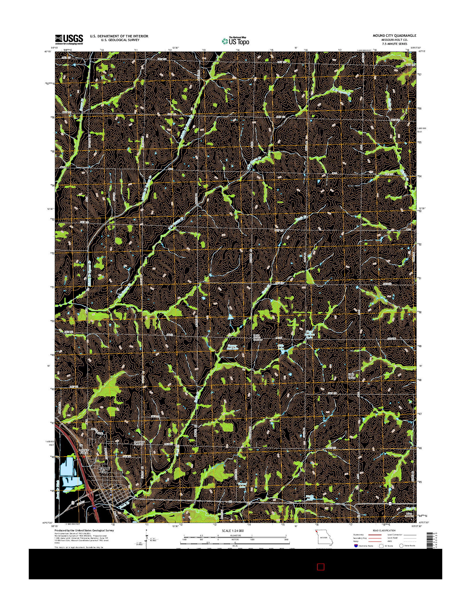USGS US TOPO 7.5-MINUTE MAP FOR MOUND CITY, MO 2014