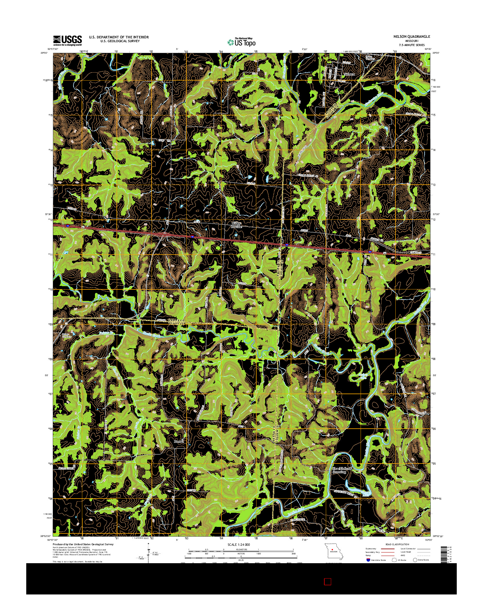 USGS US TOPO 7.5-MINUTE MAP FOR NELSON, MO 2014