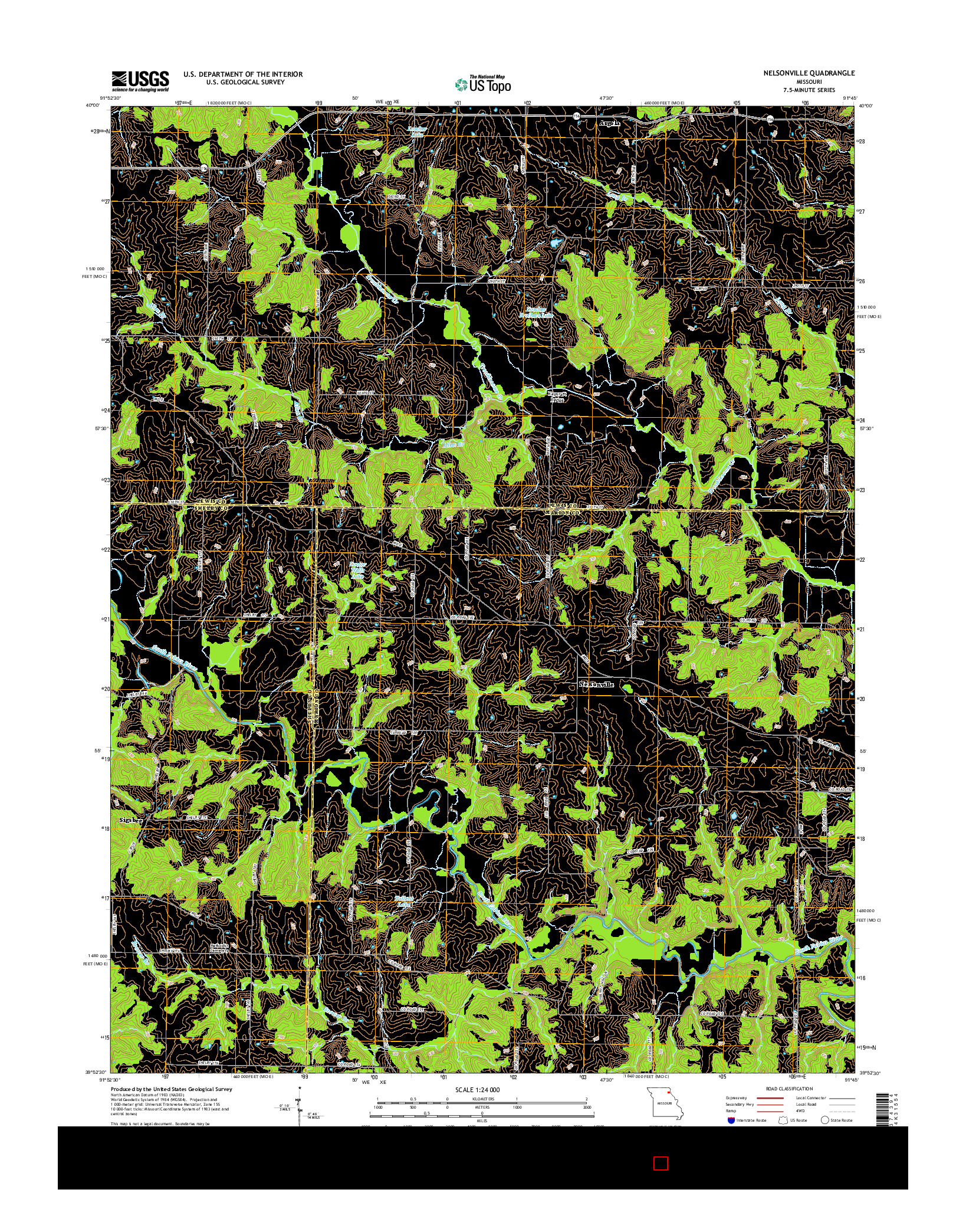 USGS US TOPO 7.5-MINUTE MAP FOR NELSONVILLE, MO 2014