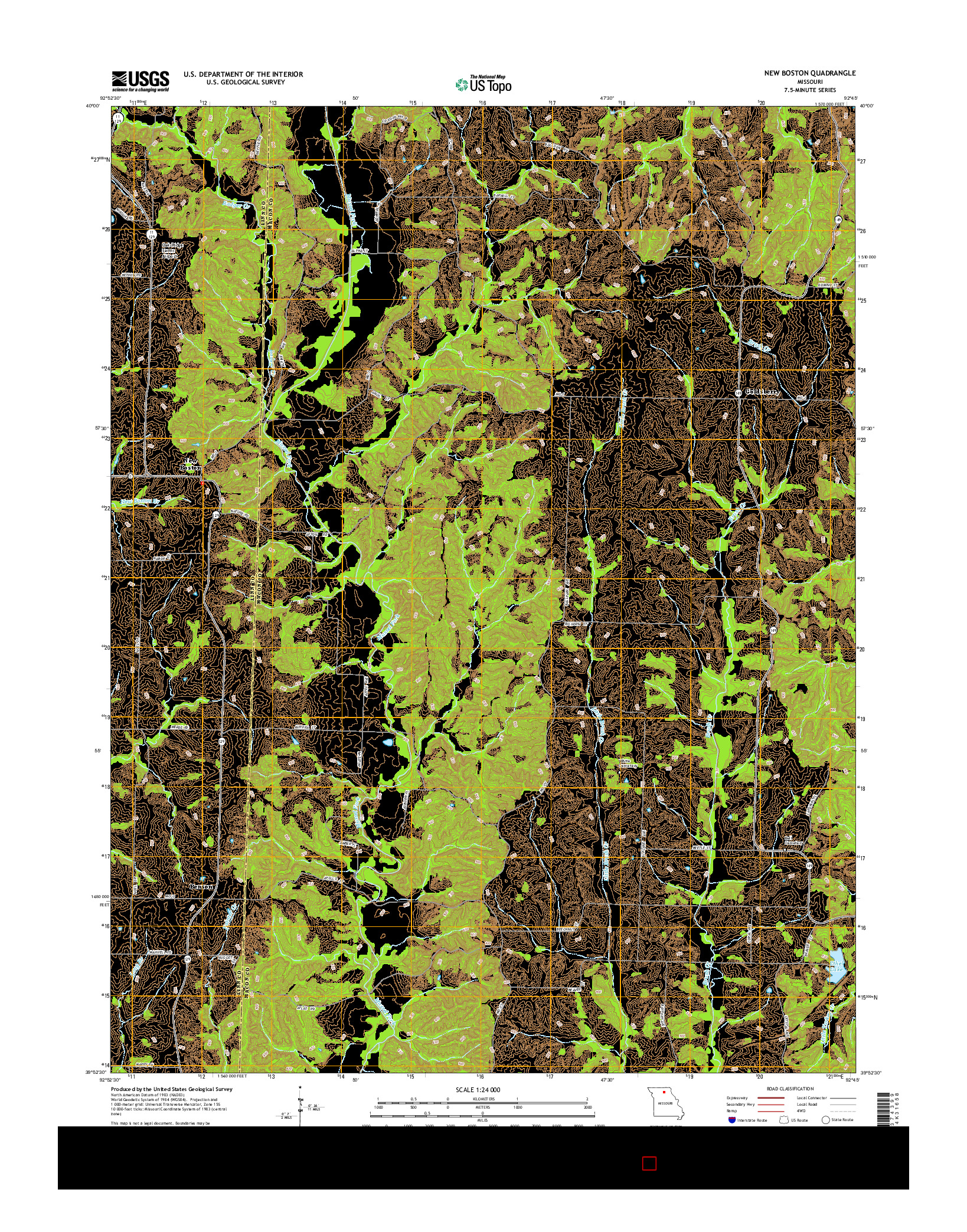 USGS US TOPO 7.5-MINUTE MAP FOR NEW BOSTON, MO 2014