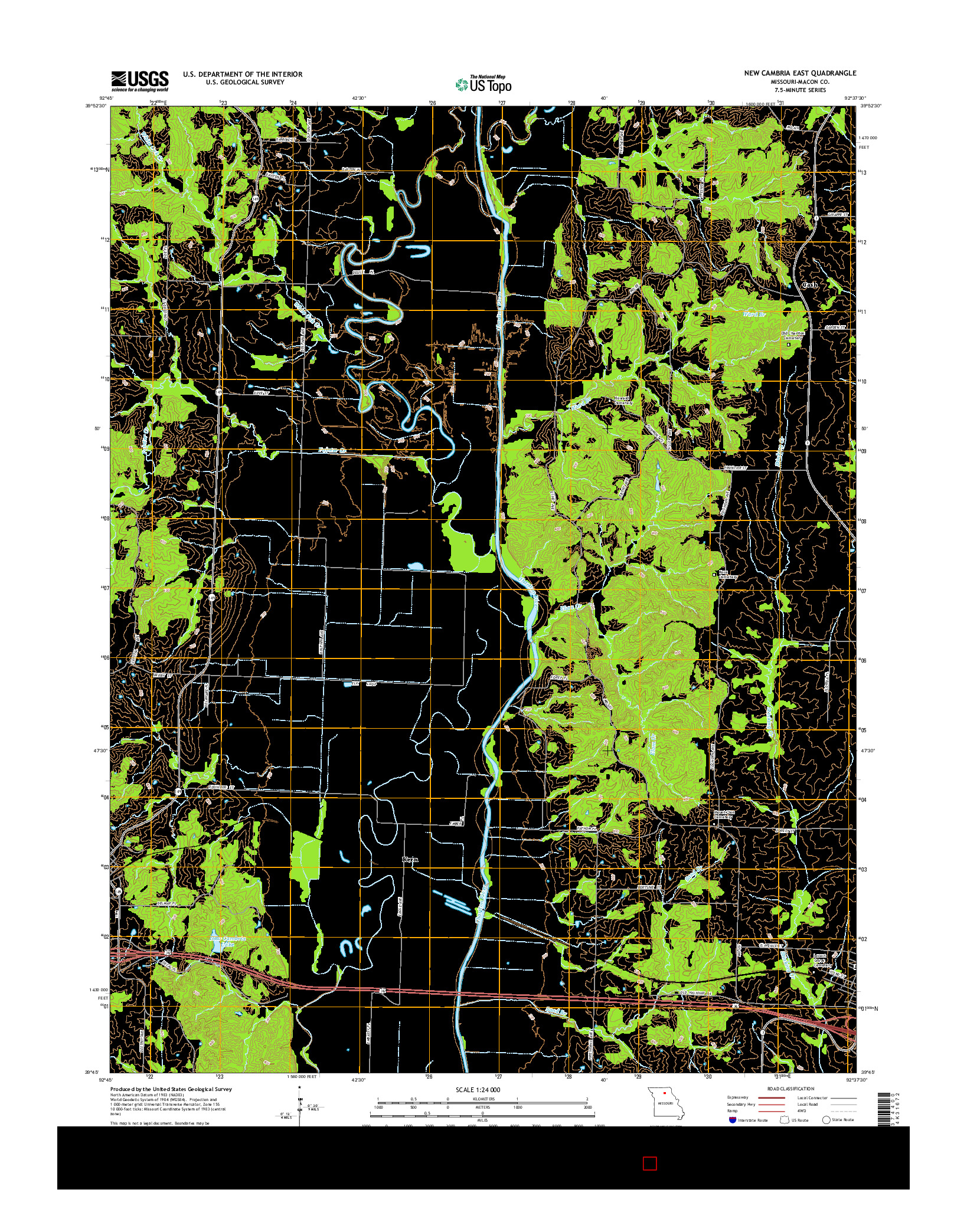 USGS US TOPO 7.5-MINUTE MAP FOR NEW CAMBRIA EAST, MO 2014