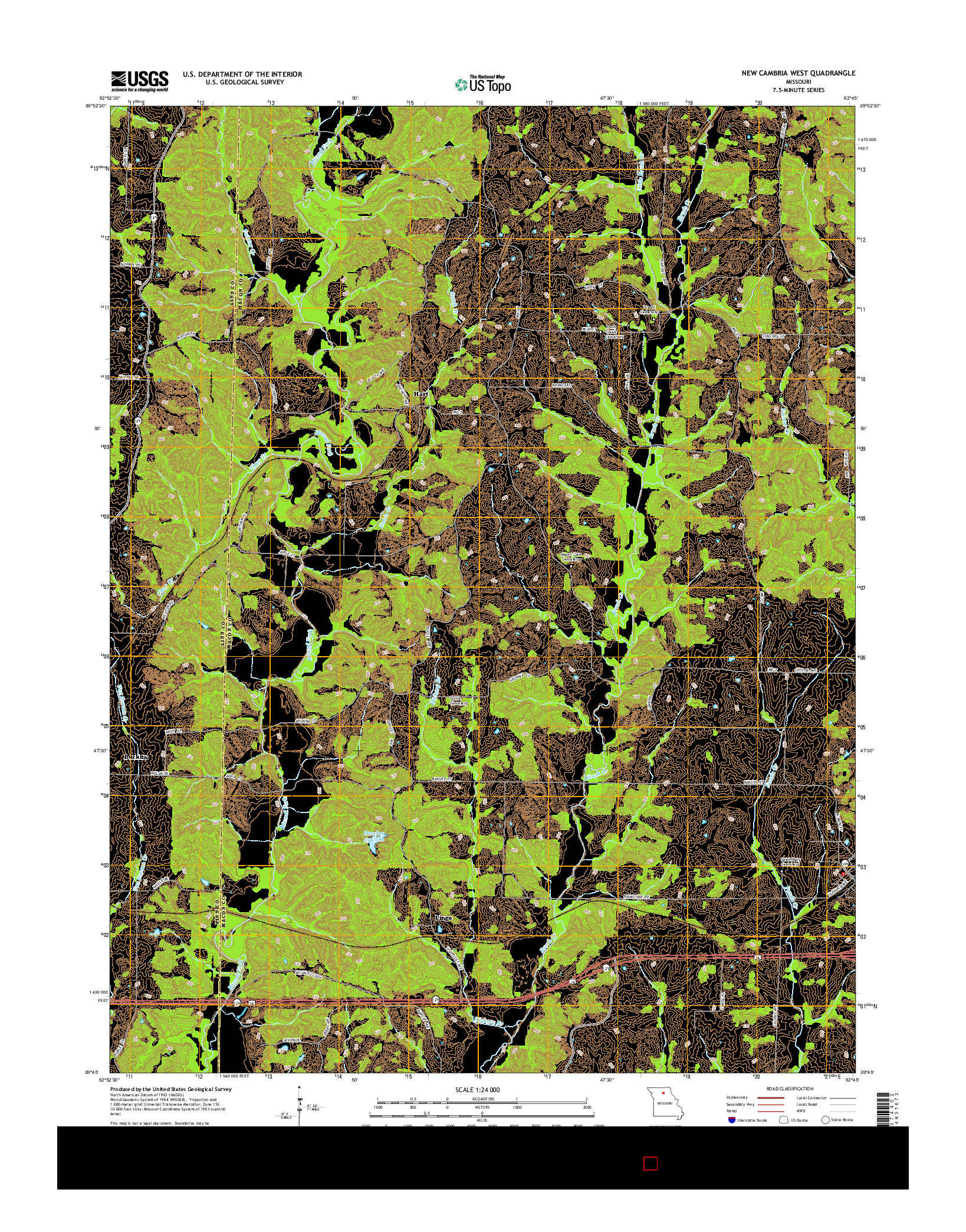 USGS US TOPO 7.5-MINUTE MAP FOR NEW CAMBRIA WEST, MO 2014
