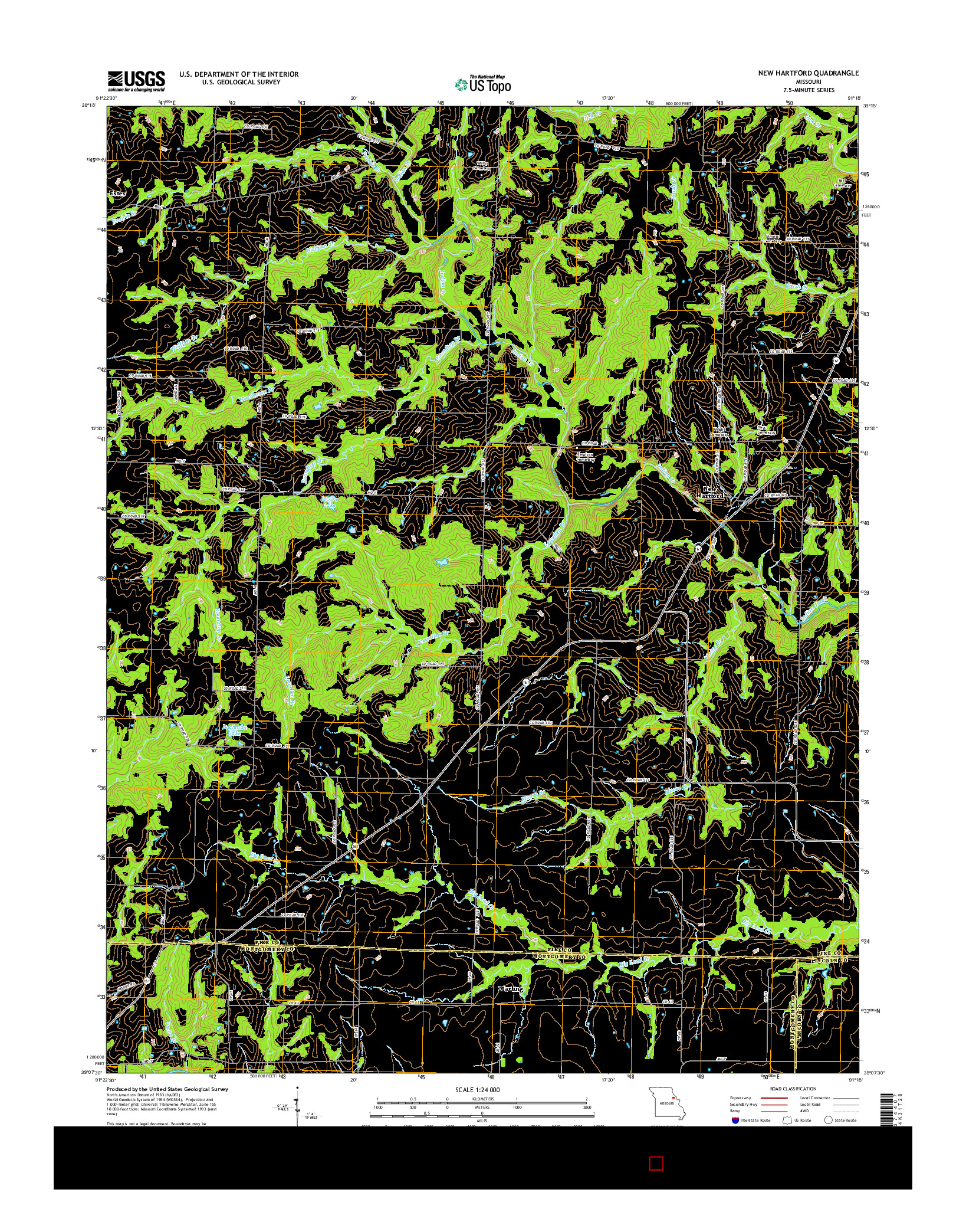 USGS US TOPO 7.5-MINUTE MAP FOR NEW HARTFORD, MO 2014