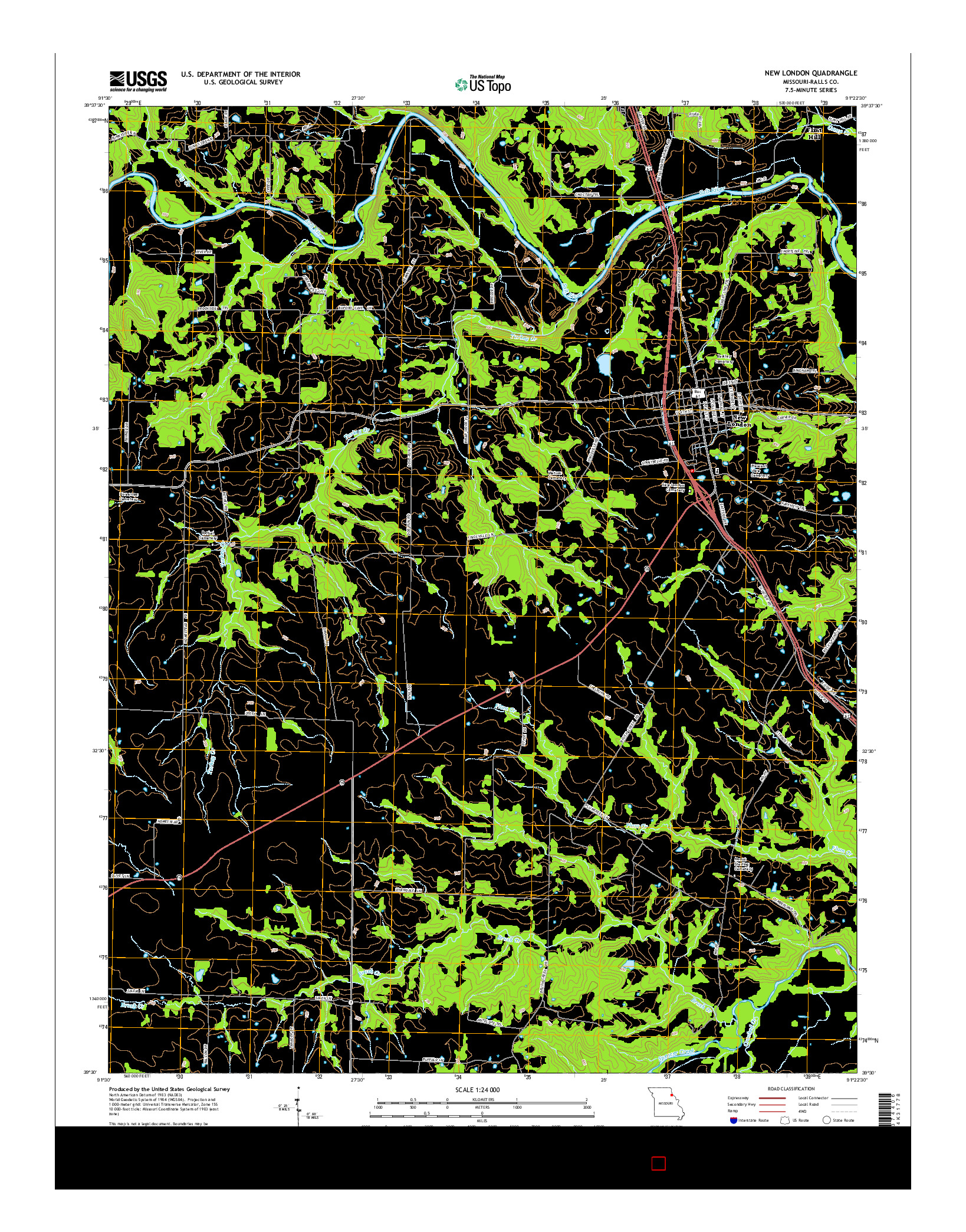 USGS US TOPO 7.5-MINUTE MAP FOR NEW LONDON, MO 2014
