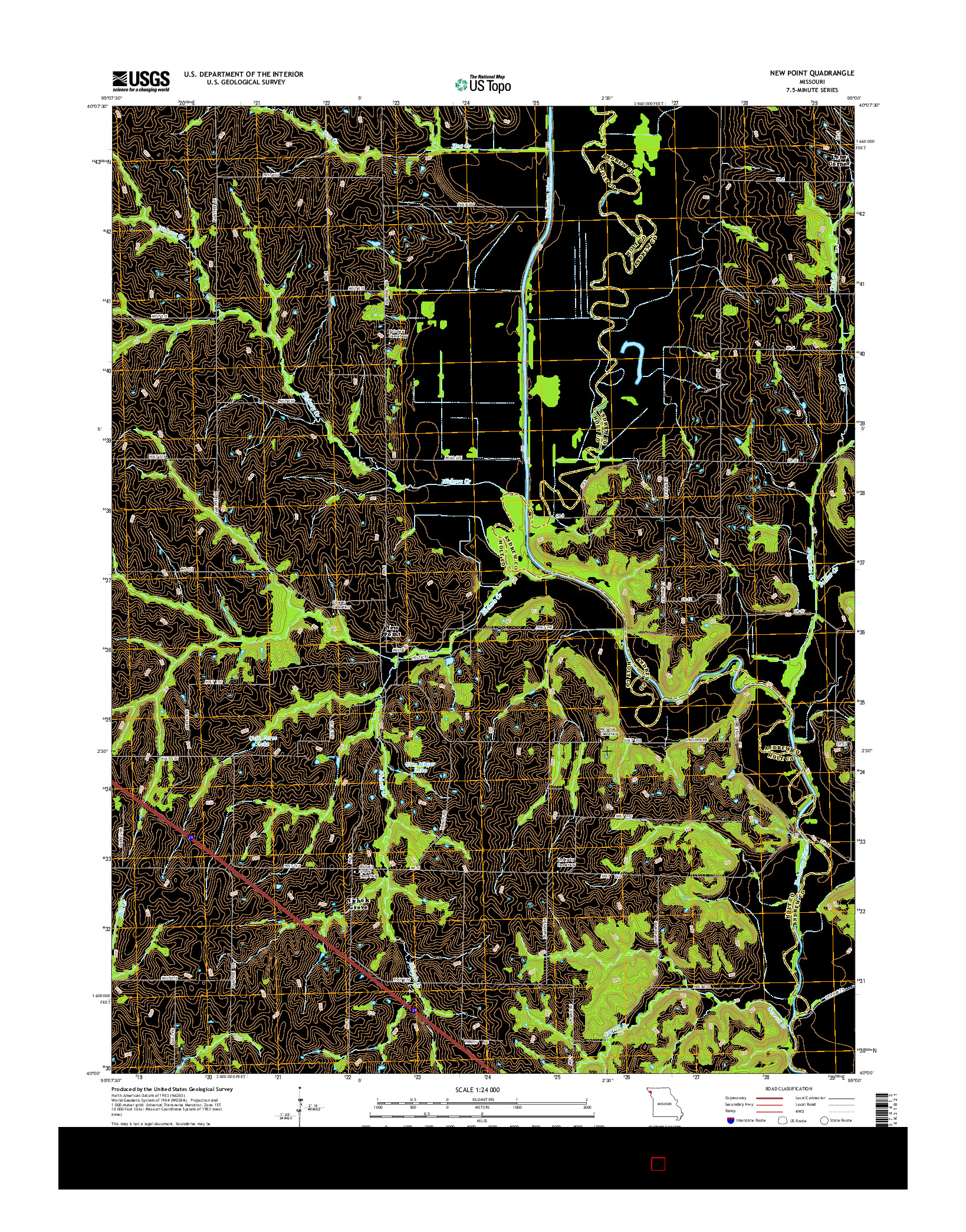 USGS US TOPO 7.5-MINUTE MAP FOR NEW POINT, MO 2014