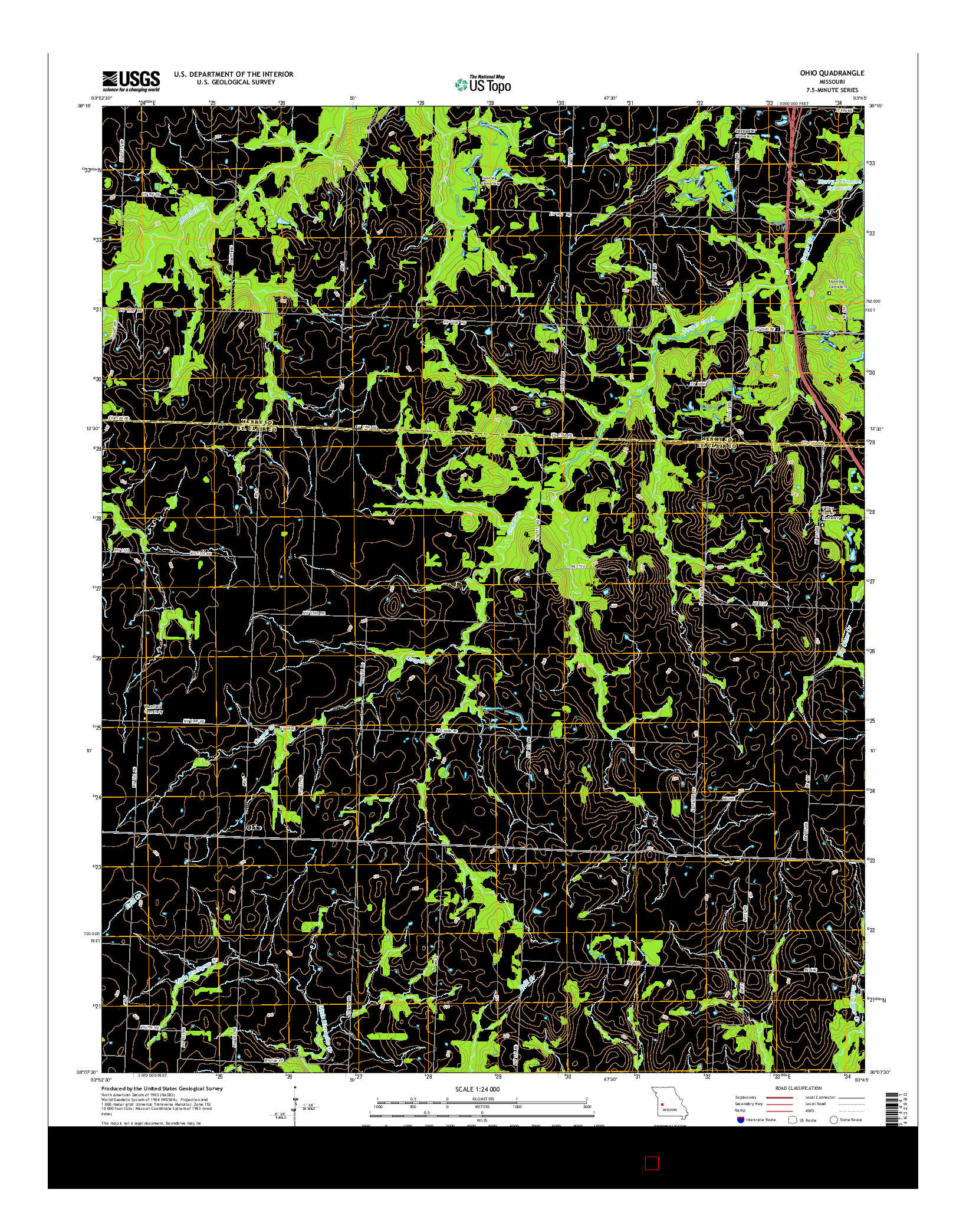 USGS US TOPO 7.5-MINUTE MAP FOR OHIO, MO 2014
