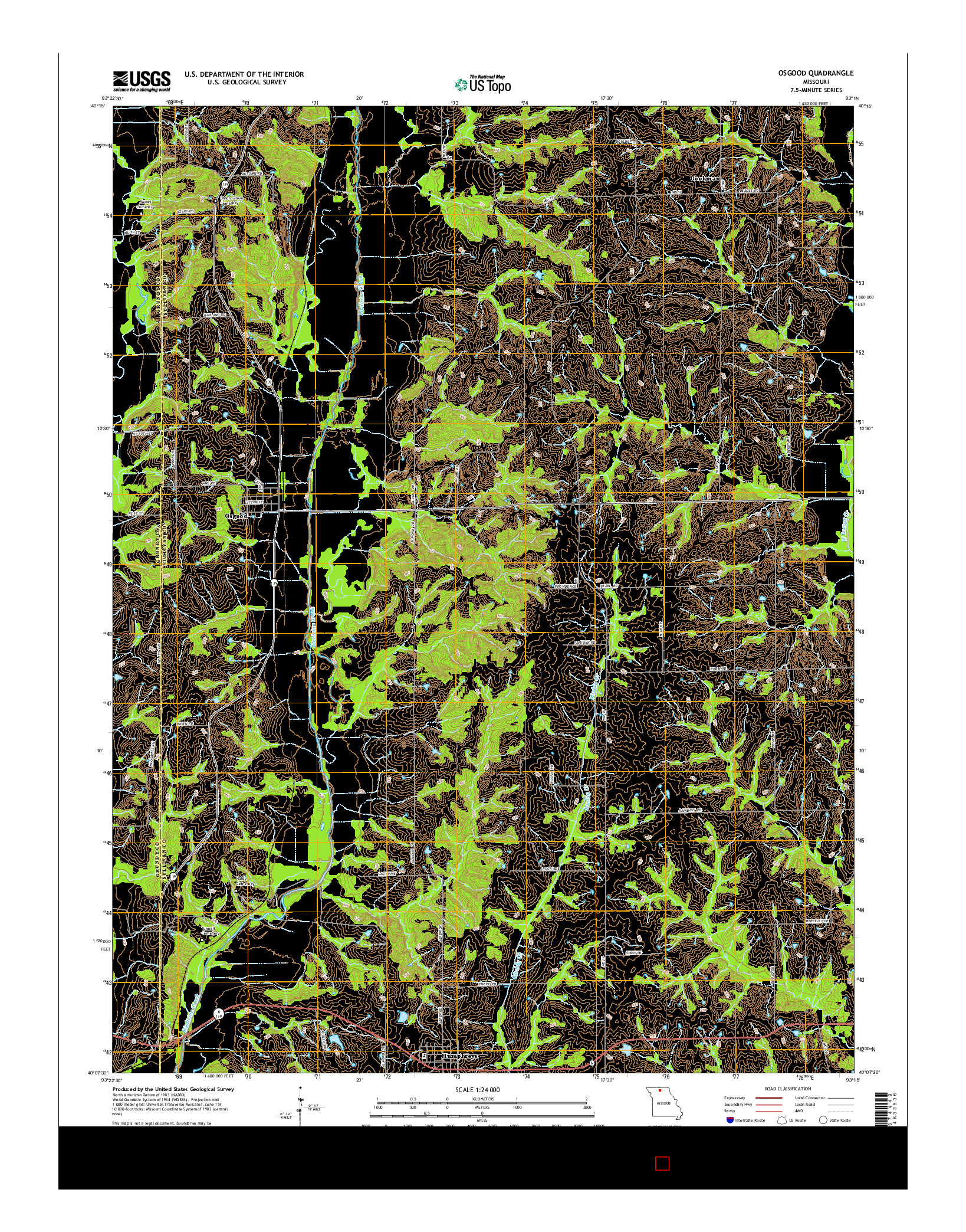USGS US TOPO 7.5-MINUTE MAP FOR OSGOOD, MO 2014