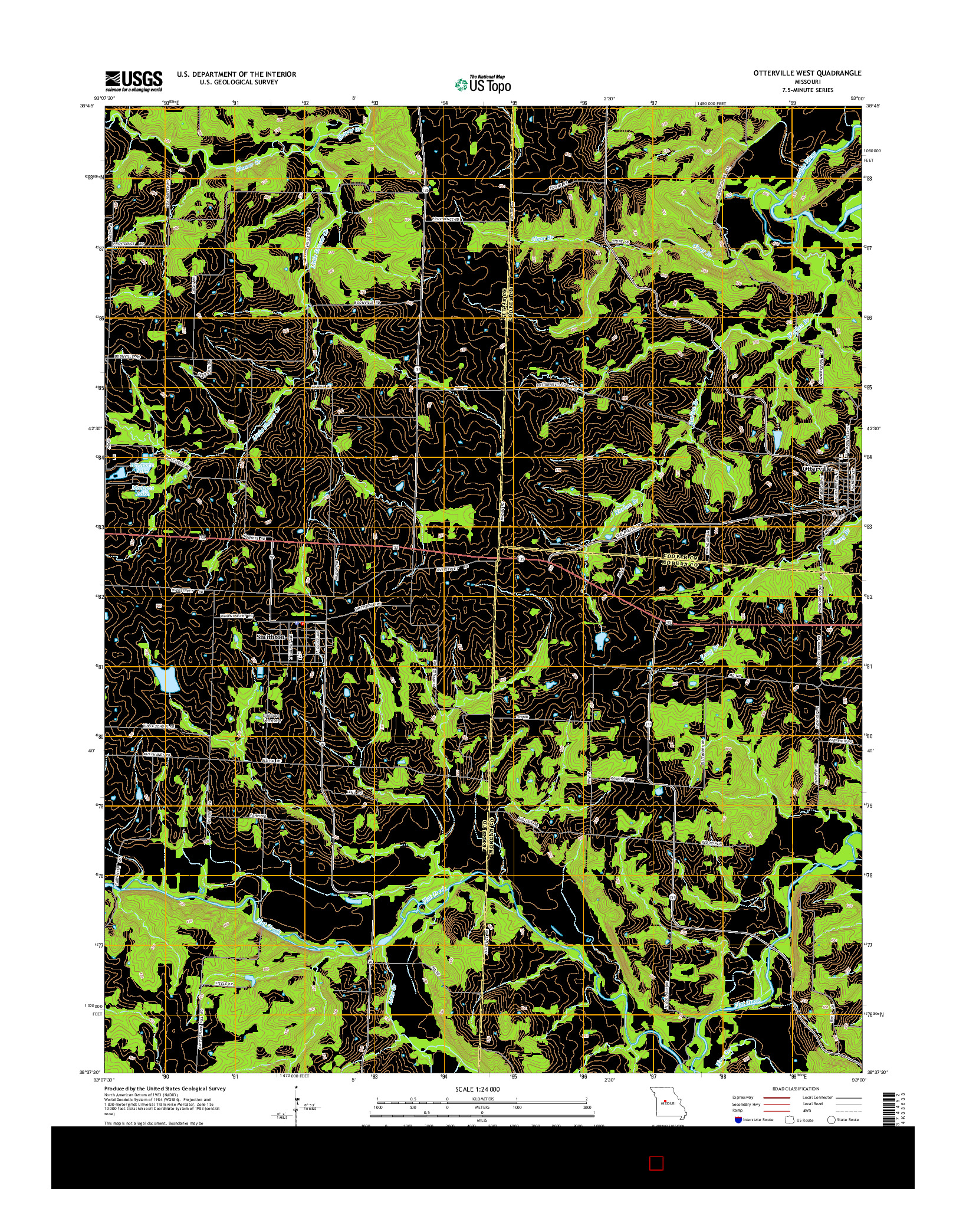USGS US TOPO 7.5-MINUTE MAP FOR OTTERVILLE WEST, MO 2014