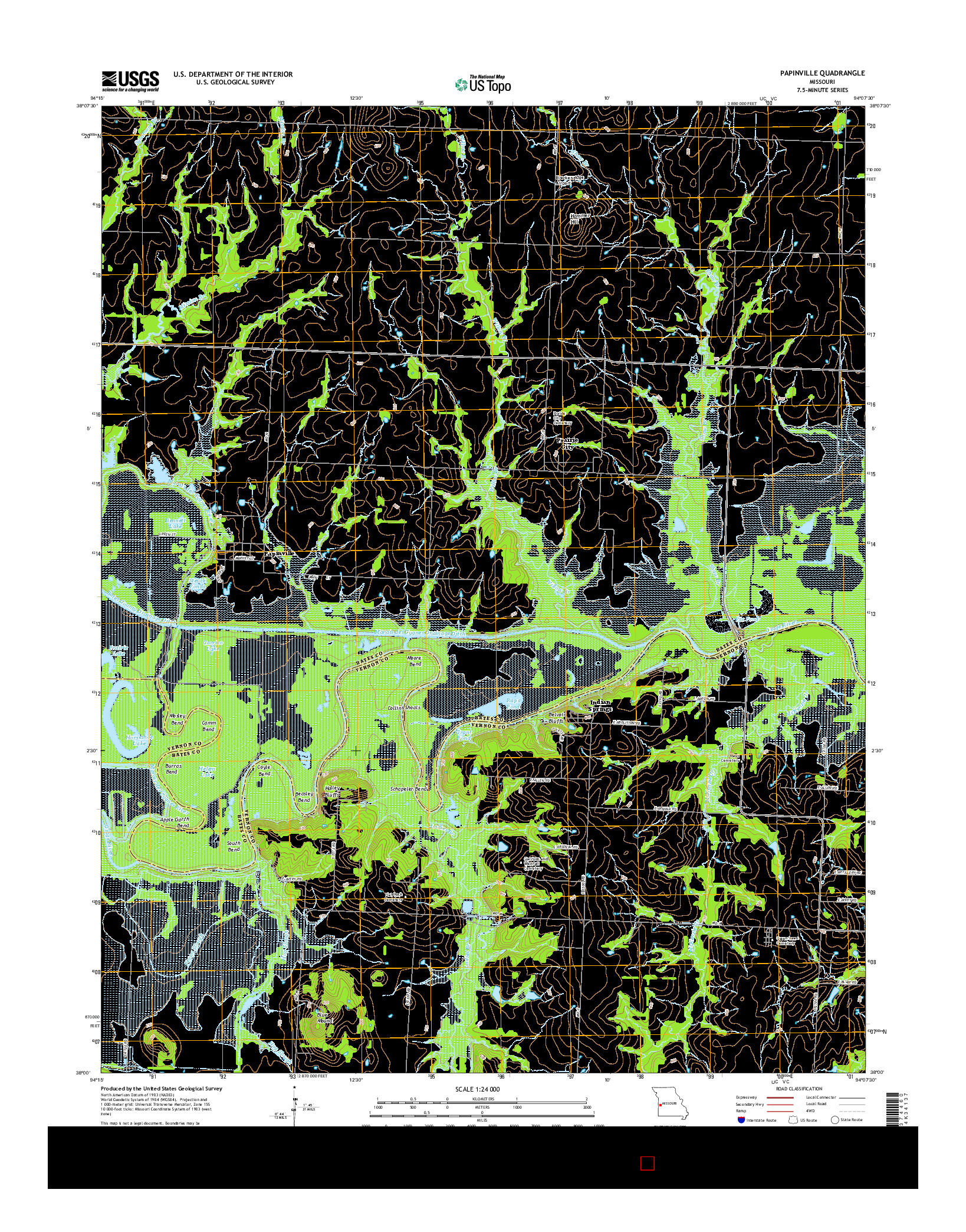 USGS US TOPO 7.5-MINUTE MAP FOR PAPINVILLE, MO 2014