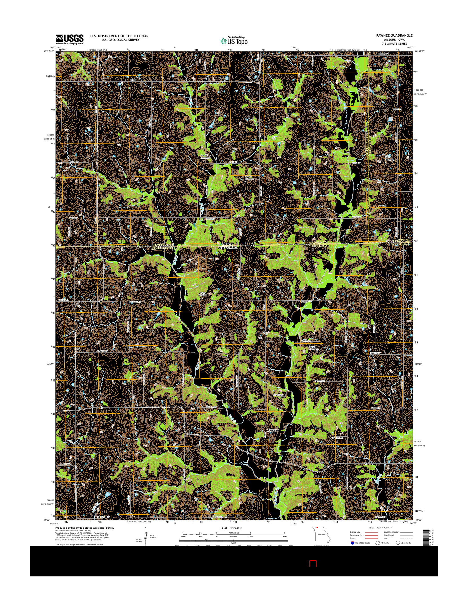 USGS US TOPO 7.5-MINUTE MAP FOR PAWNEE, MO-IA 2014