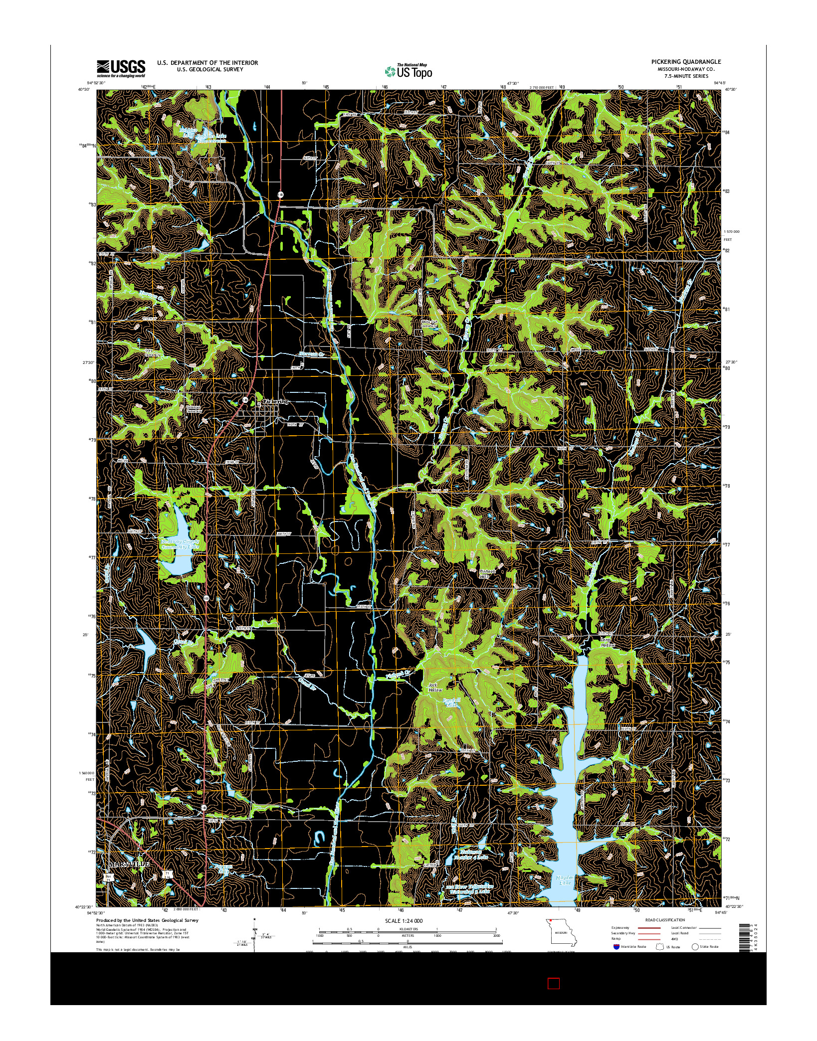 USGS US TOPO 7.5-MINUTE MAP FOR PICKERING, MO 2014