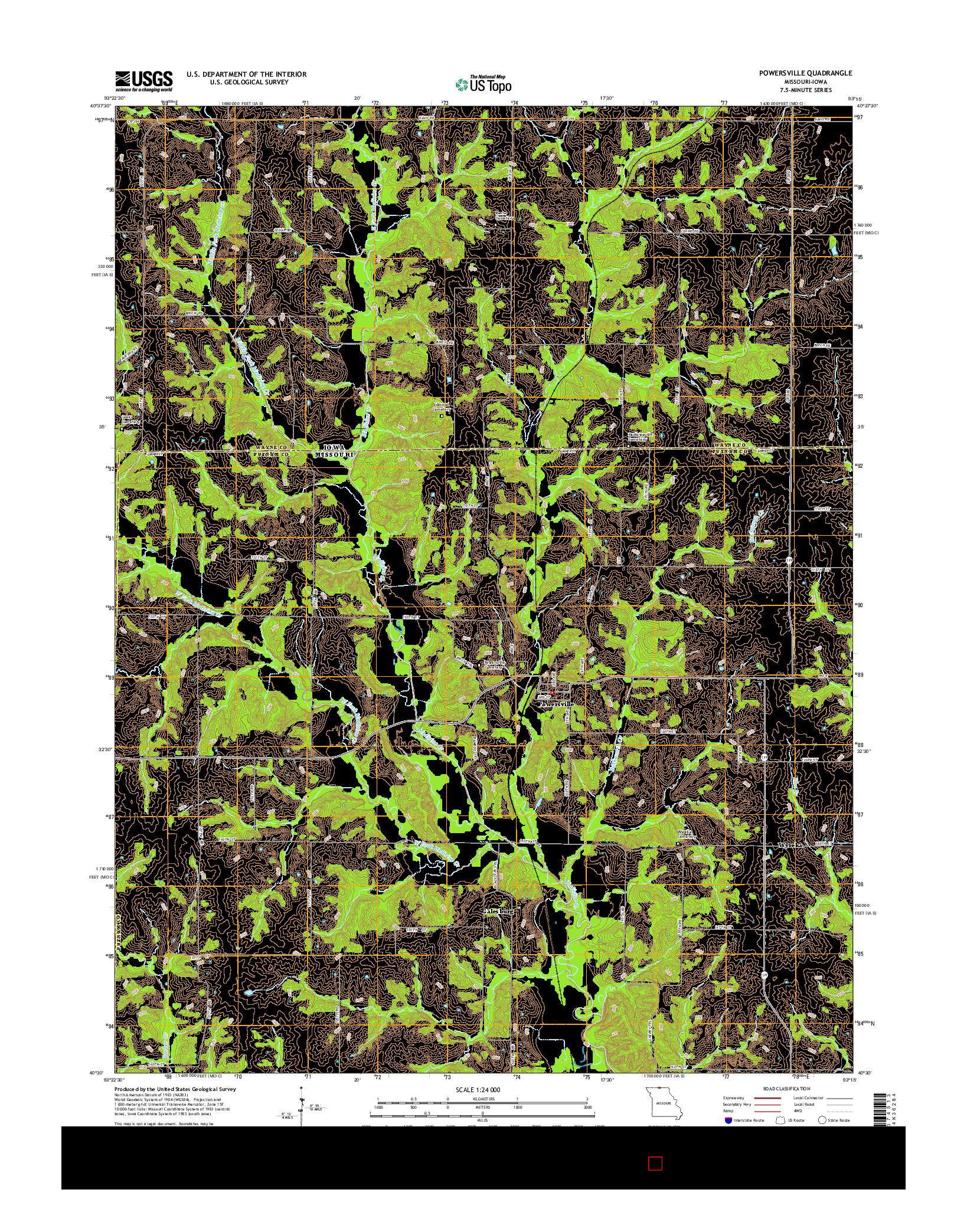 USGS US TOPO 7.5-MINUTE MAP FOR POWERSVILLE, MO-IA 2014