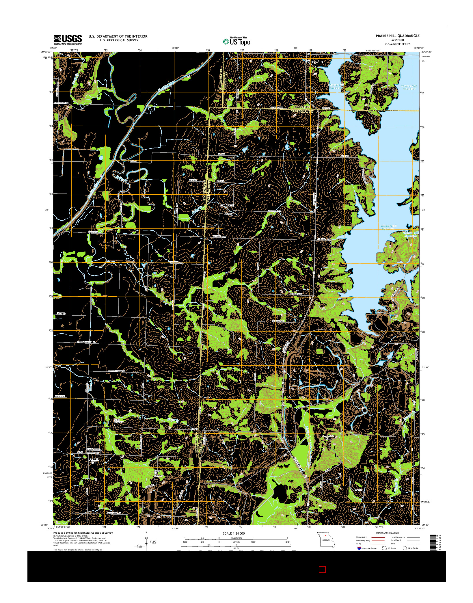 USGS US TOPO 7.5-MINUTE MAP FOR PRAIRIE HILL, MO 2014