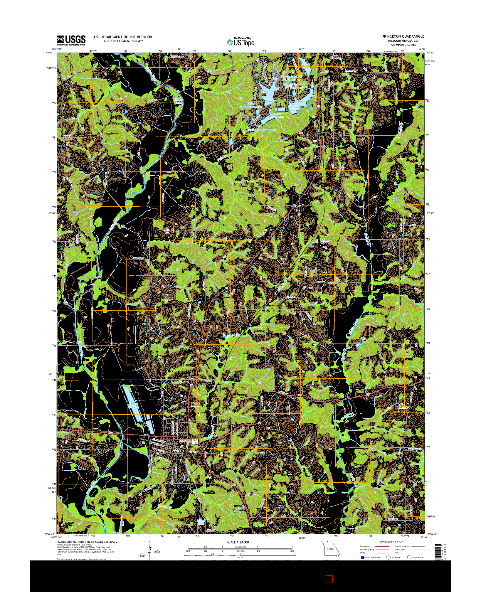 USGS US TOPO 7.5-MINUTE MAP FOR PRINCETON, MO 2014