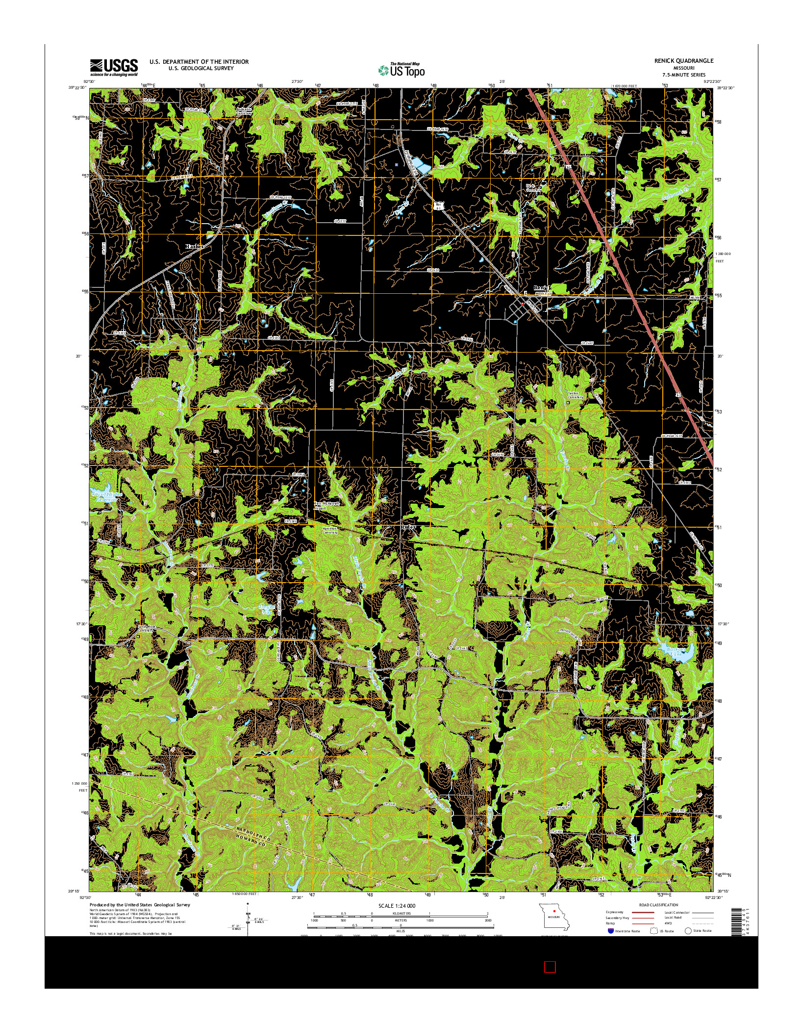 USGS US TOPO 7.5-MINUTE MAP FOR RENICK, MO 2014