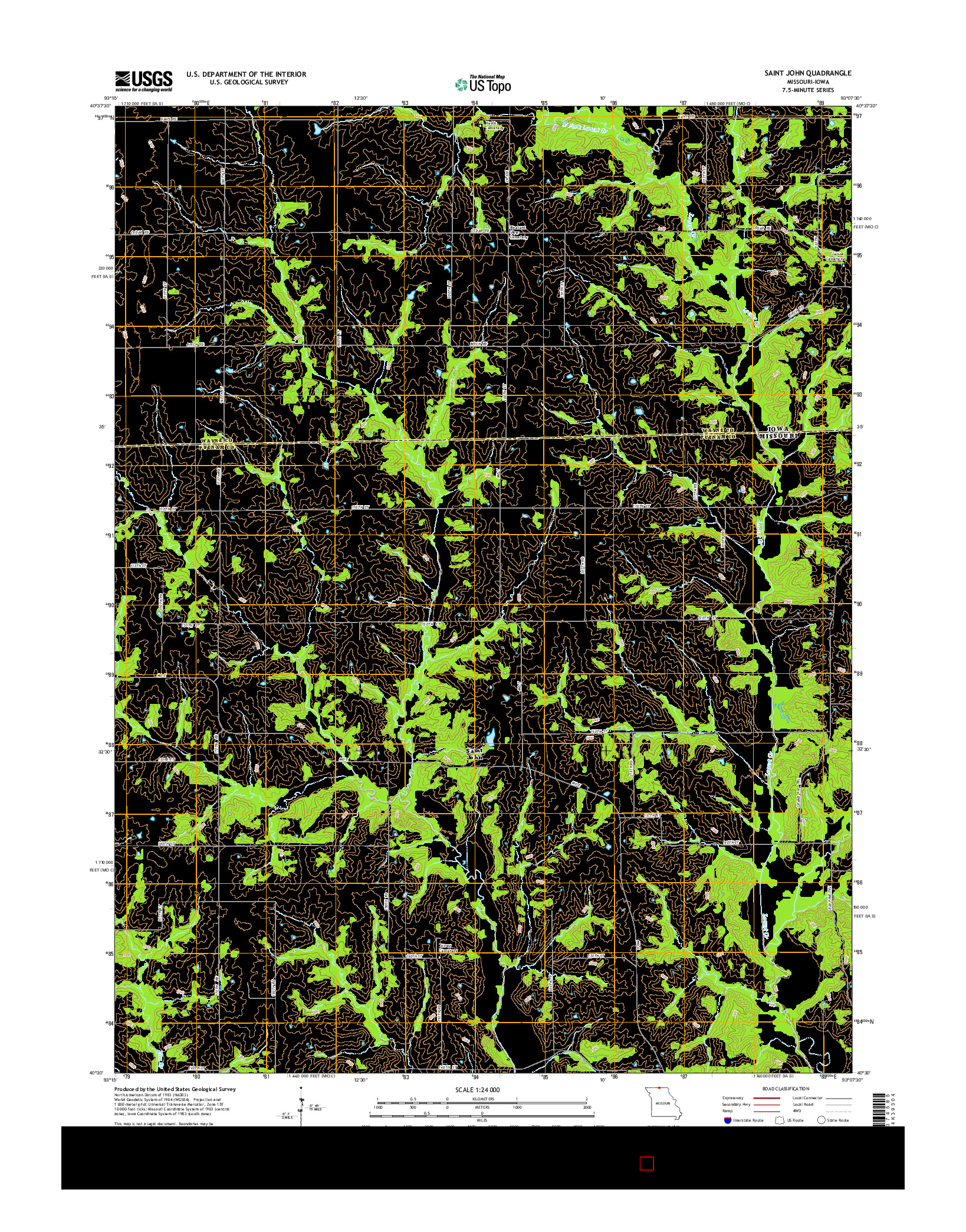 USGS US TOPO 7.5-MINUTE MAP FOR SAINT JOHN, MO-IA 2014