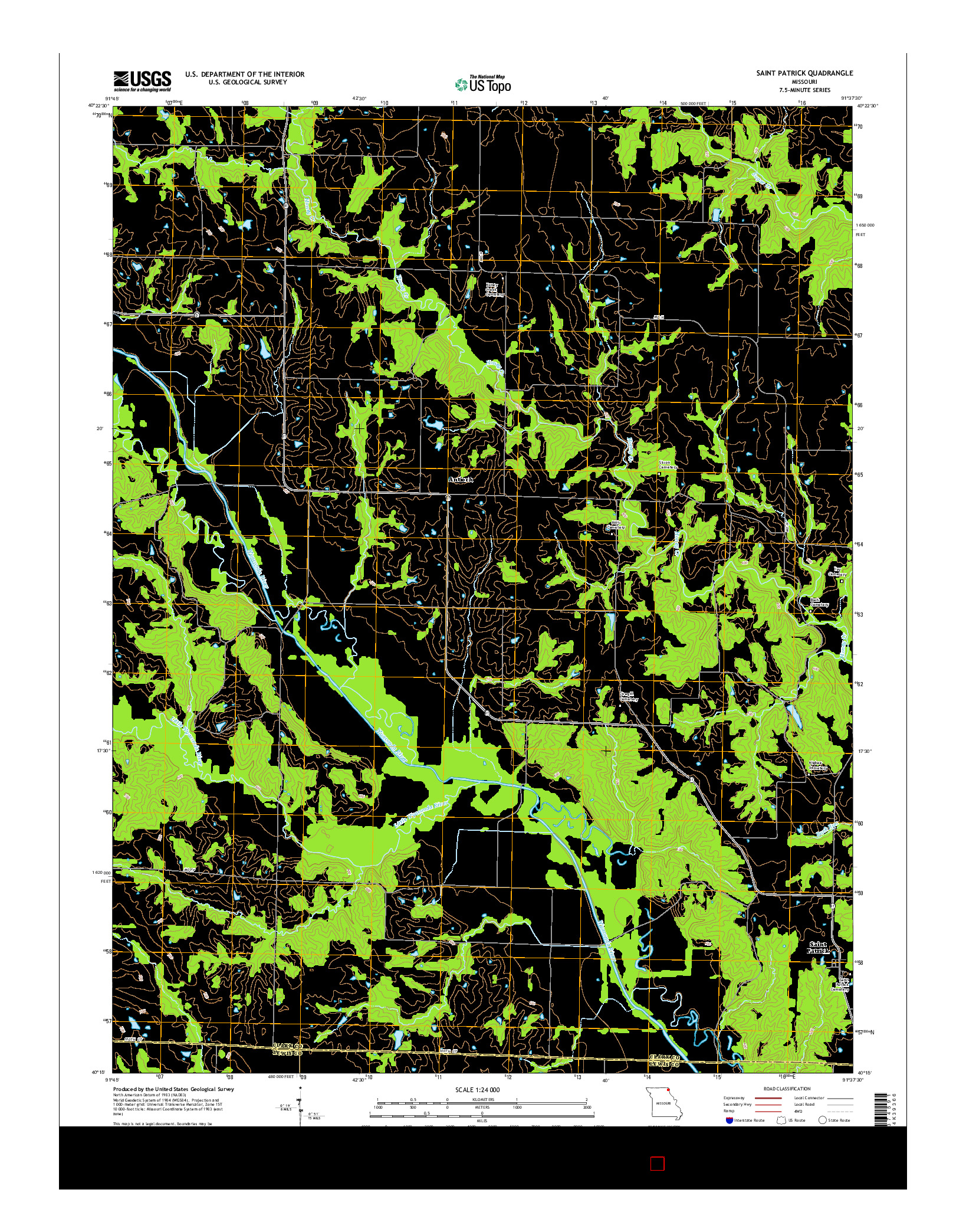 USGS US TOPO 7.5-MINUTE MAP FOR SAINT PATRICK, MO 2014