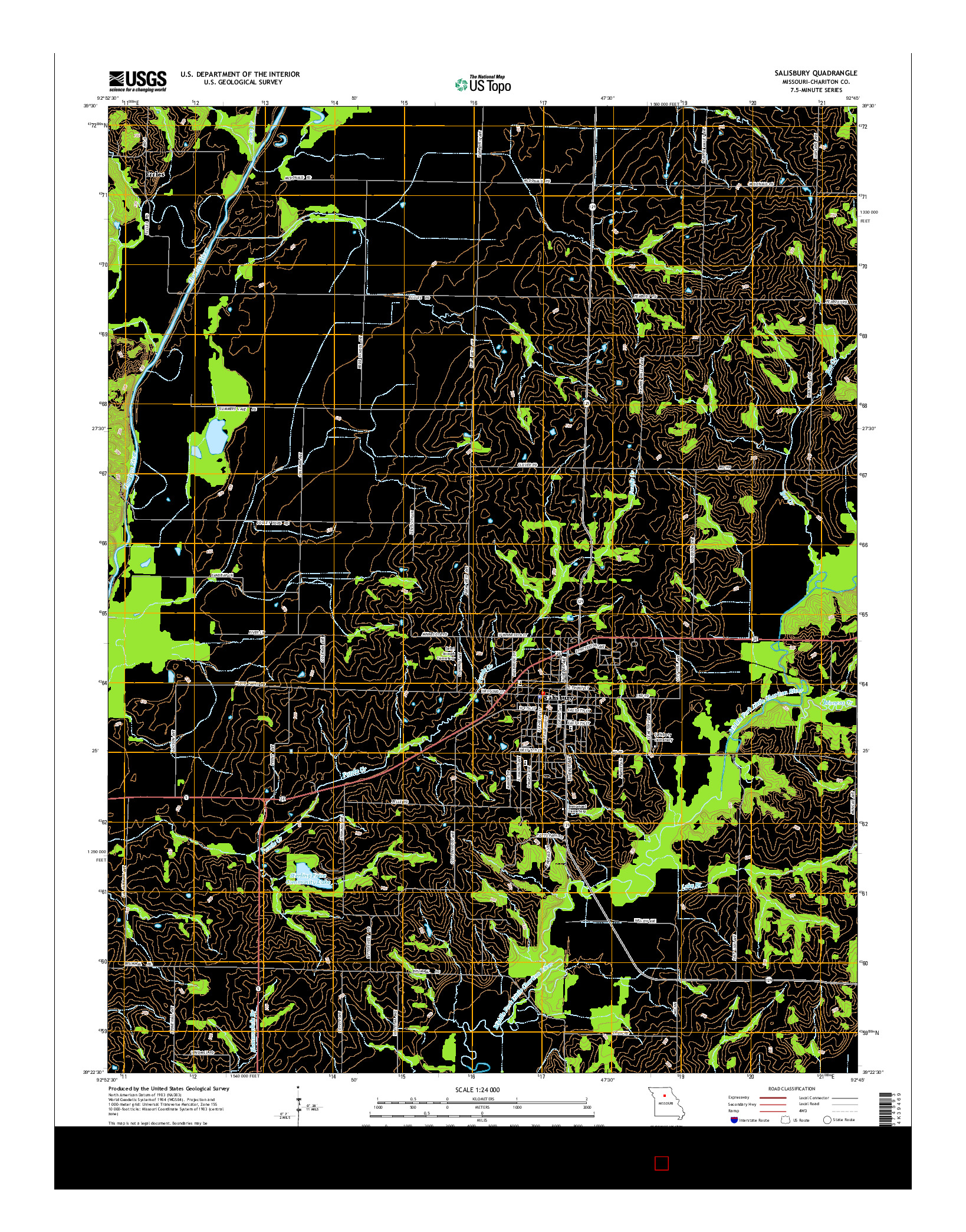 USGS US TOPO 7.5-MINUTE MAP FOR SALISBURY, MO 2014
