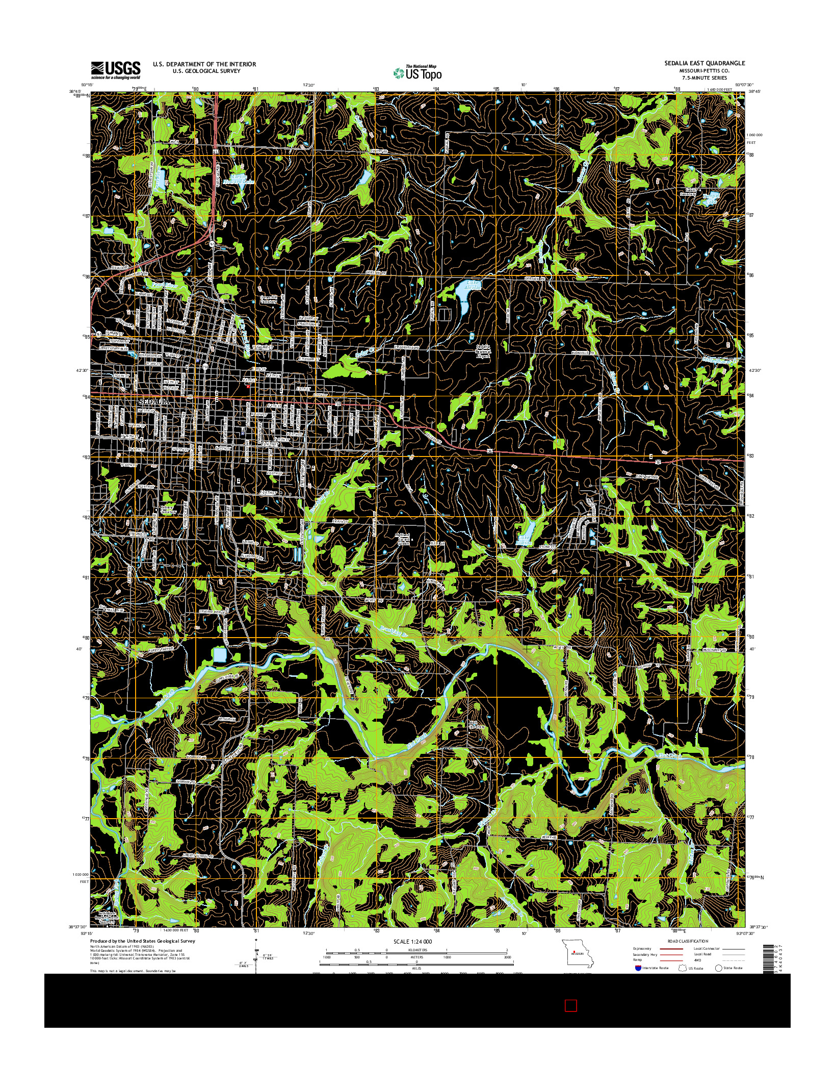 USGS US TOPO 7.5-MINUTE MAP FOR SEDALIA EAST, MO 2014