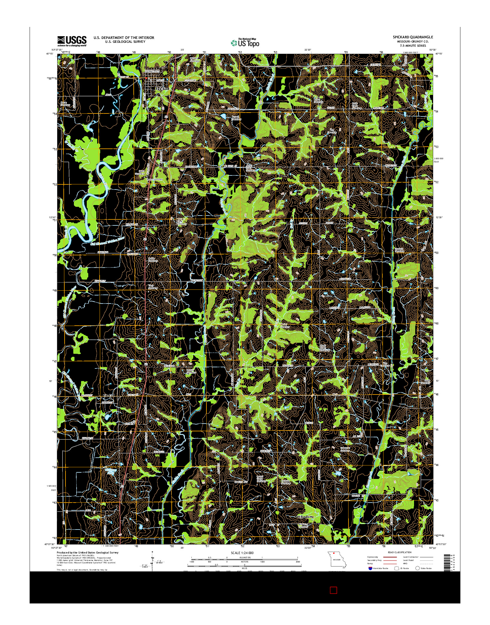 USGS US TOPO 7.5-MINUTE MAP FOR SPICKARD, MO 2014