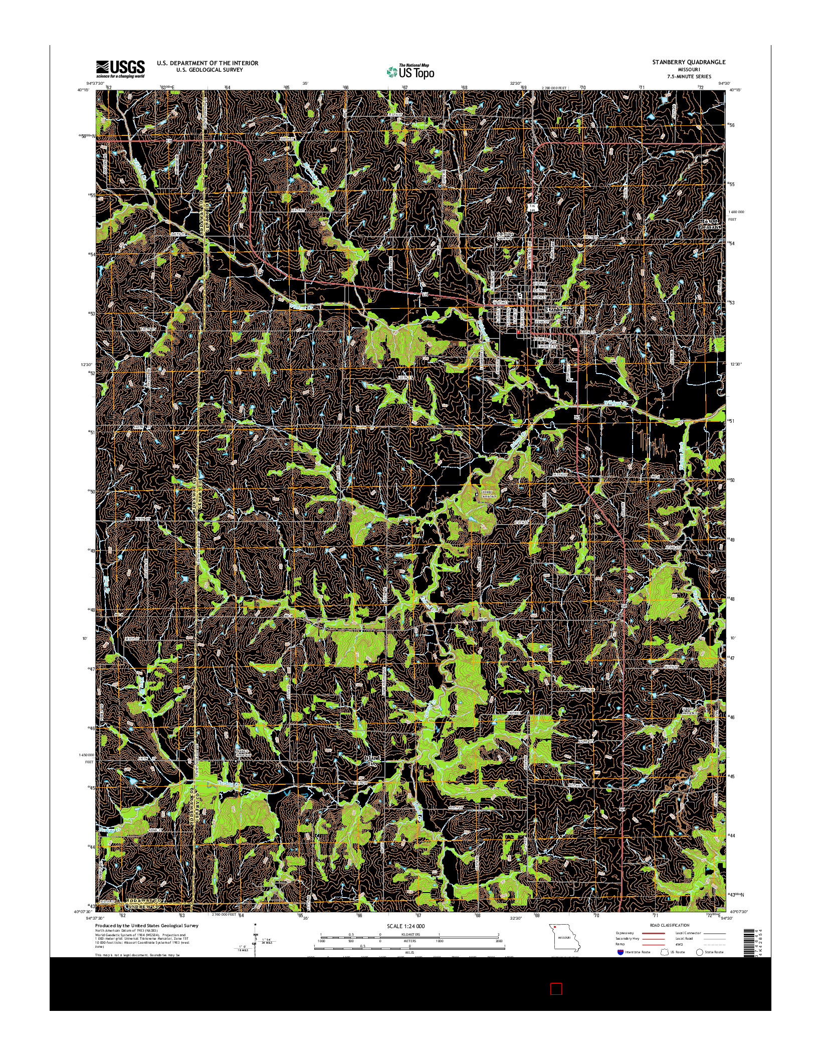 USGS US TOPO 7.5-MINUTE MAP FOR STANBERRY, MO 2014