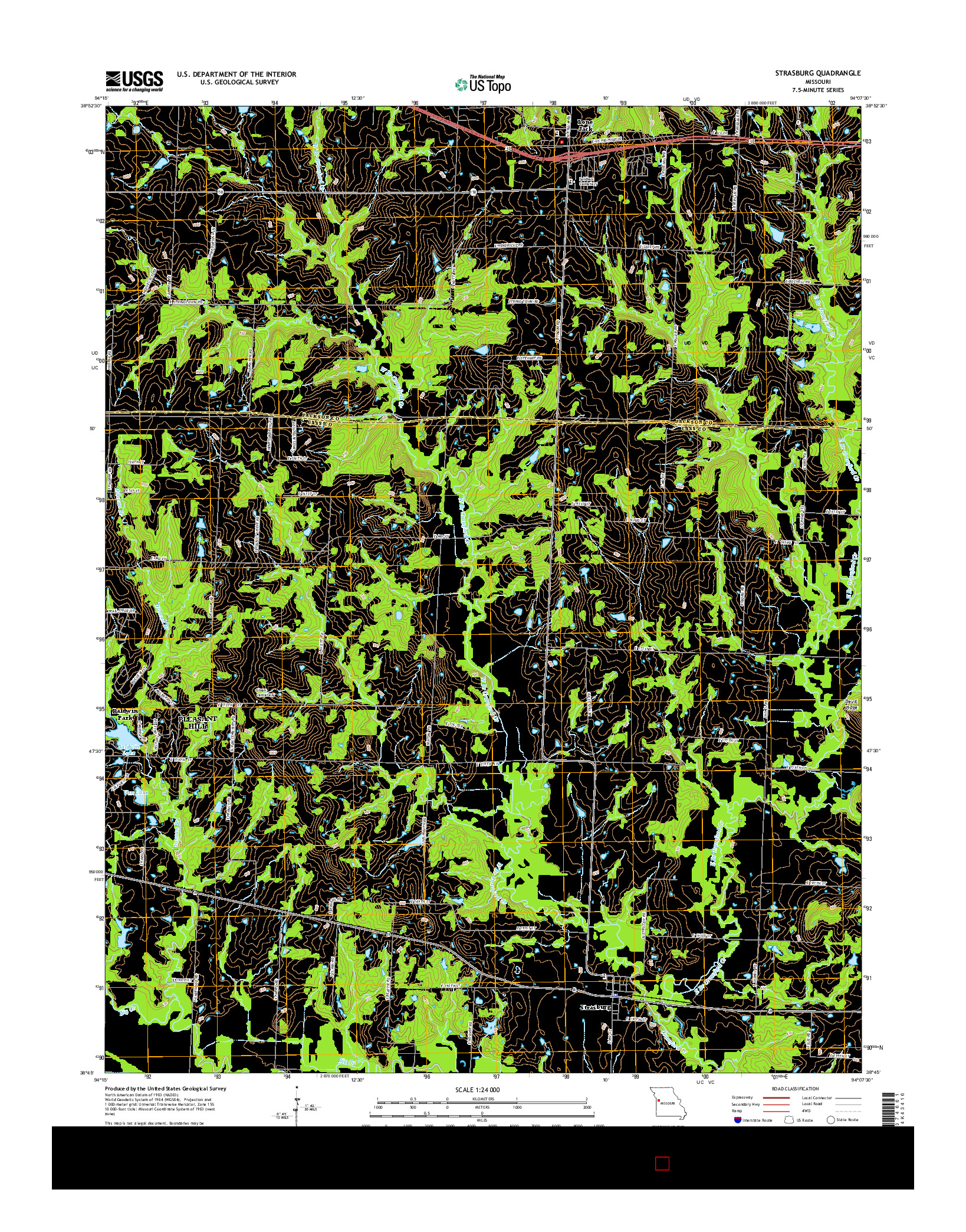 USGS US TOPO 7.5-MINUTE MAP FOR STRASBURG, MO 2014