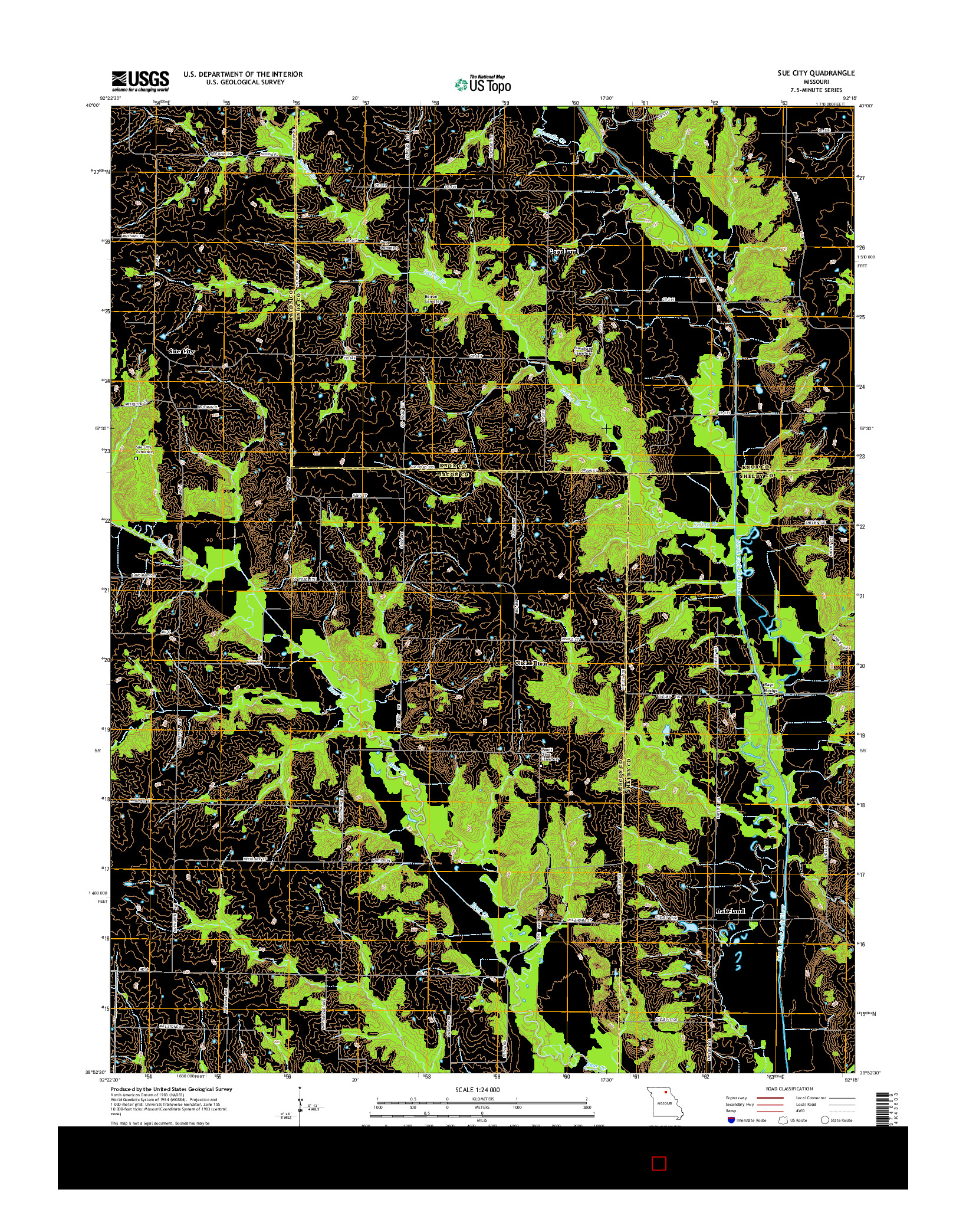 USGS US TOPO 7.5-MINUTE MAP FOR SUE CITY, MO 2014