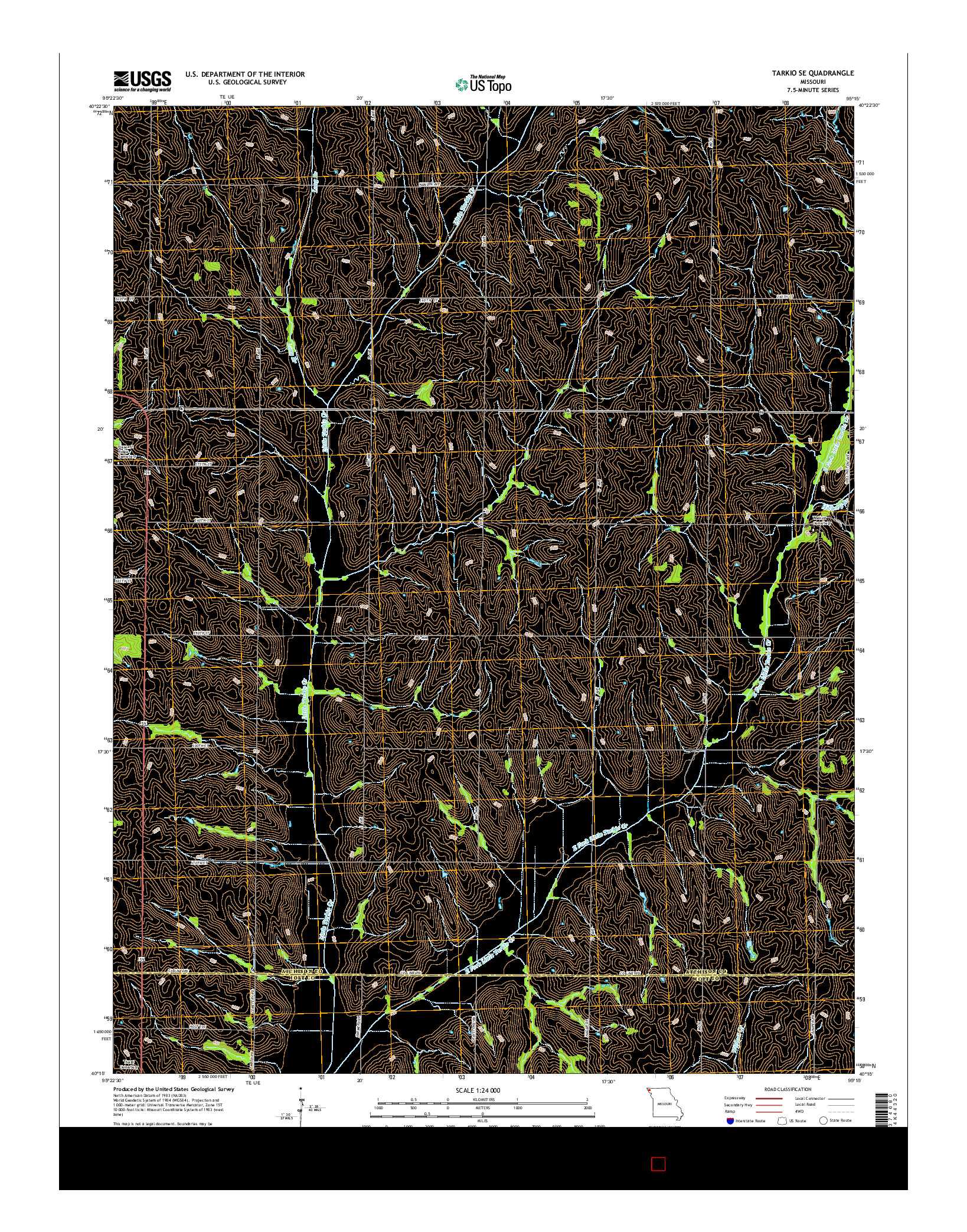 USGS US TOPO 7.5-MINUTE MAP FOR TARKIO SE, MO 2014