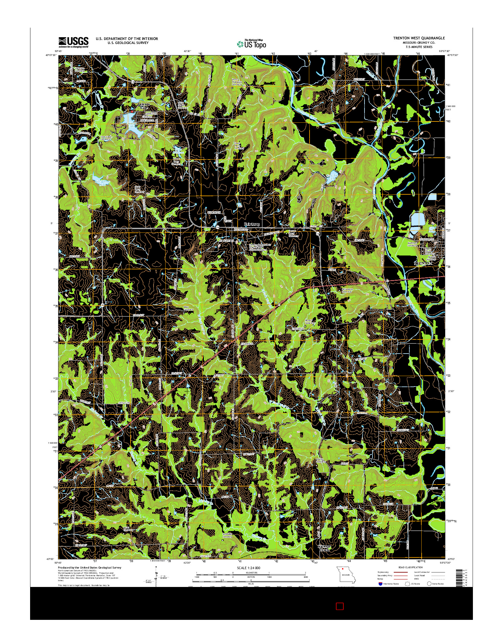 USGS US TOPO 7.5-MINUTE MAP FOR TRENTON WEST, MO 2014