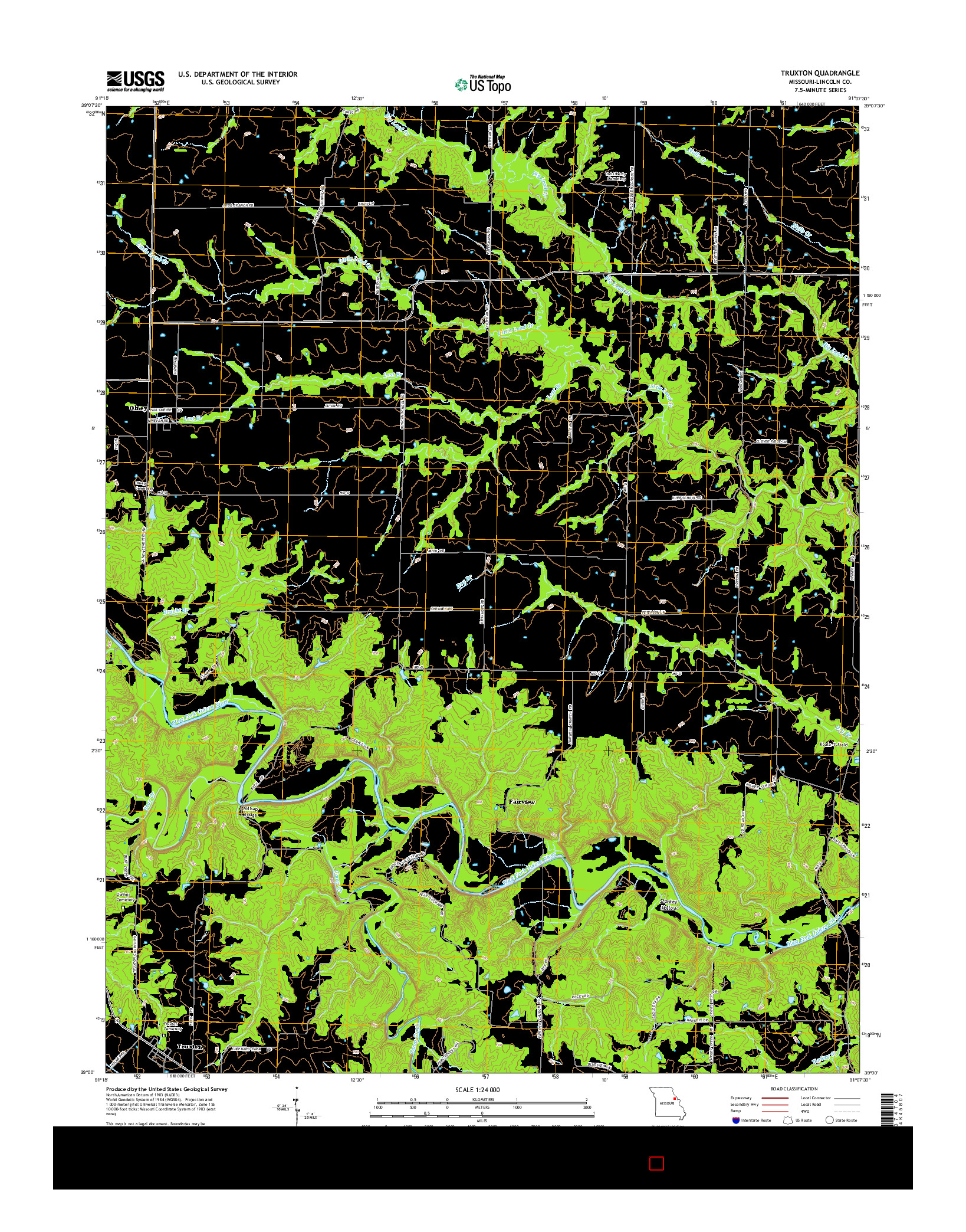 USGS US TOPO 7.5-MINUTE MAP FOR TRUXTON, MO 2014
