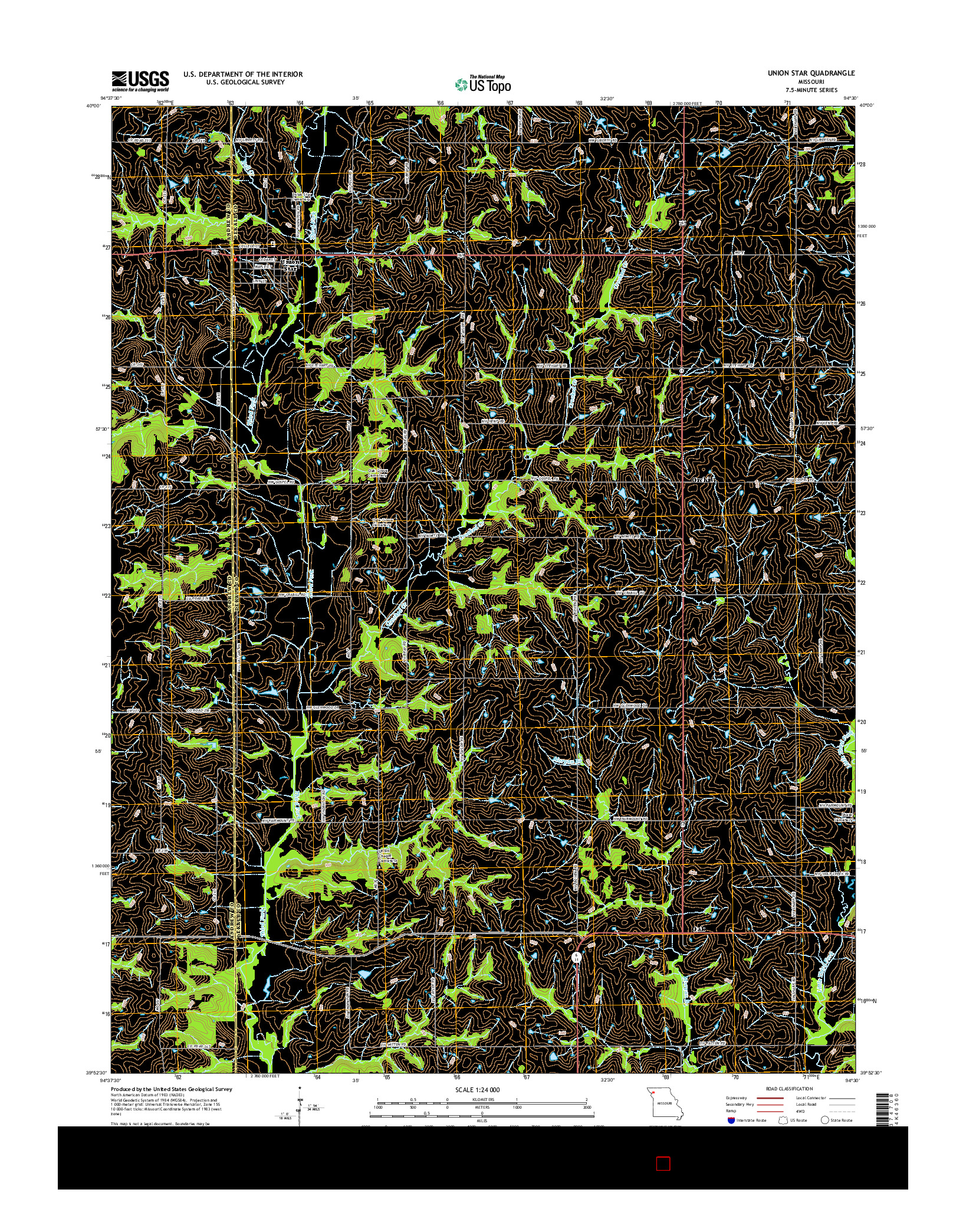 USGS US TOPO 7.5-MINUTE MAP FOR UNION STAR, MO 2014