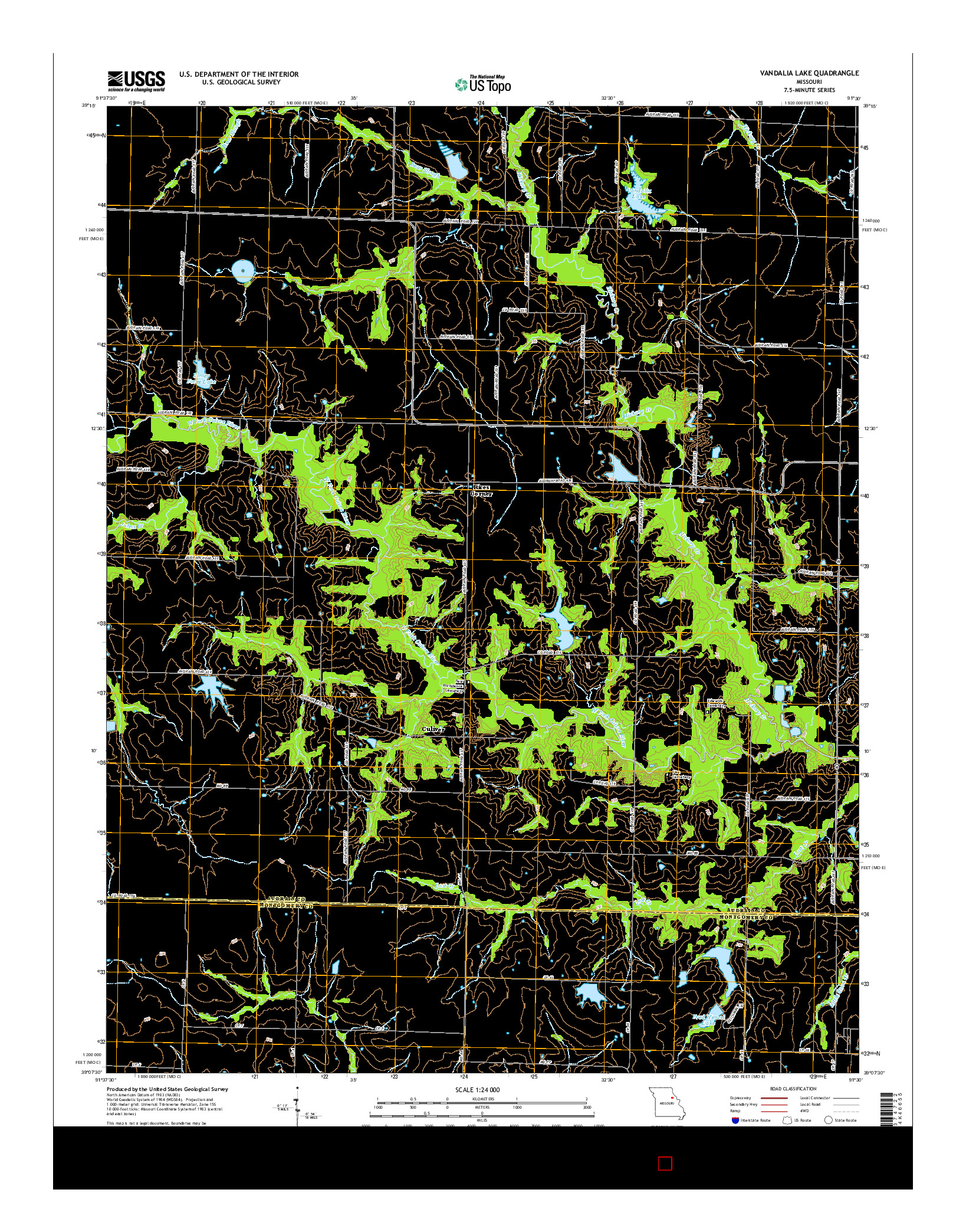 USGS US TOPO 7.5-MINUTE MAP FOR VANDALIA LAKE, MO 2014