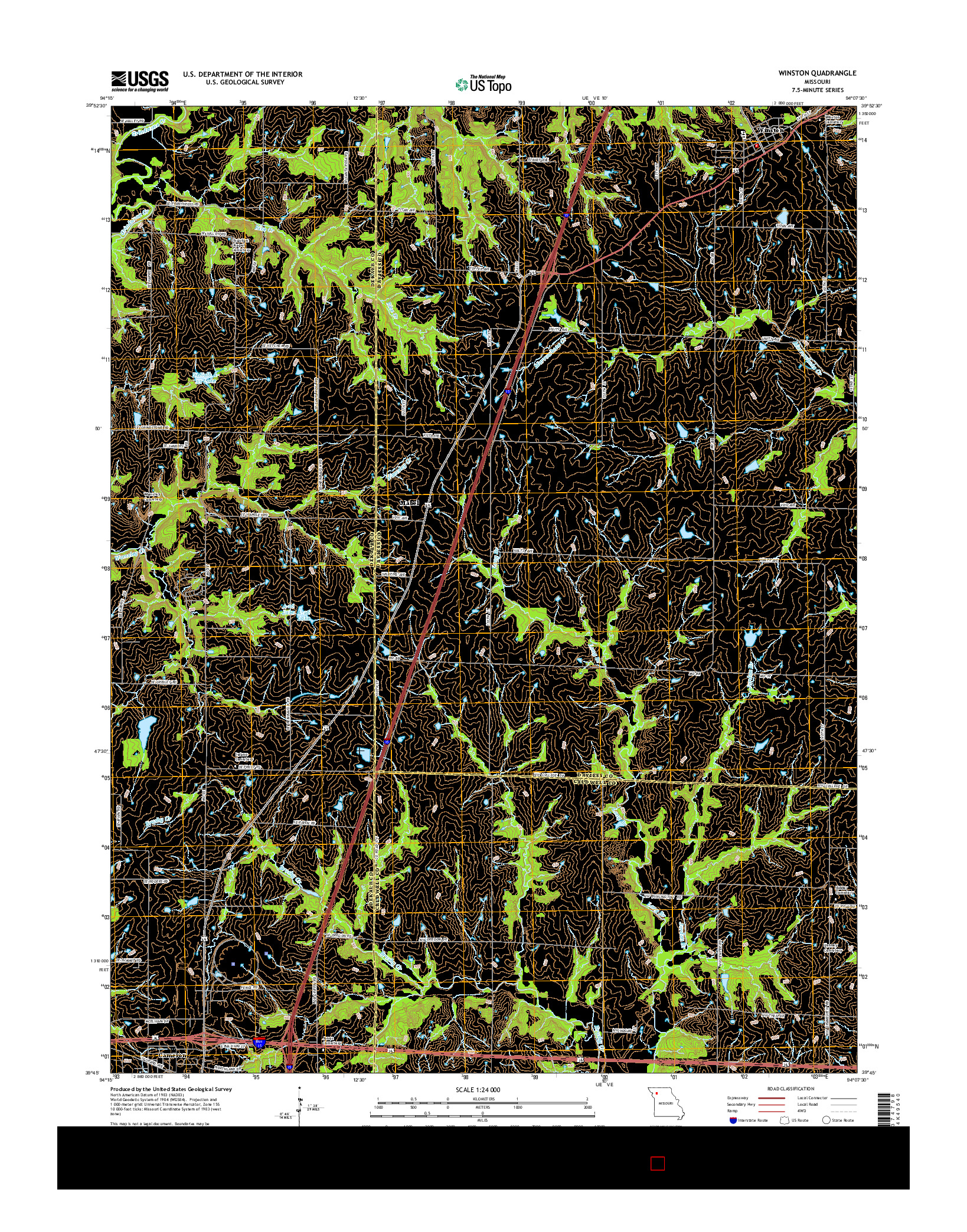 USGS US TOPO 7.5-MINUTE MAP FOR WINSTON, MO 2014
