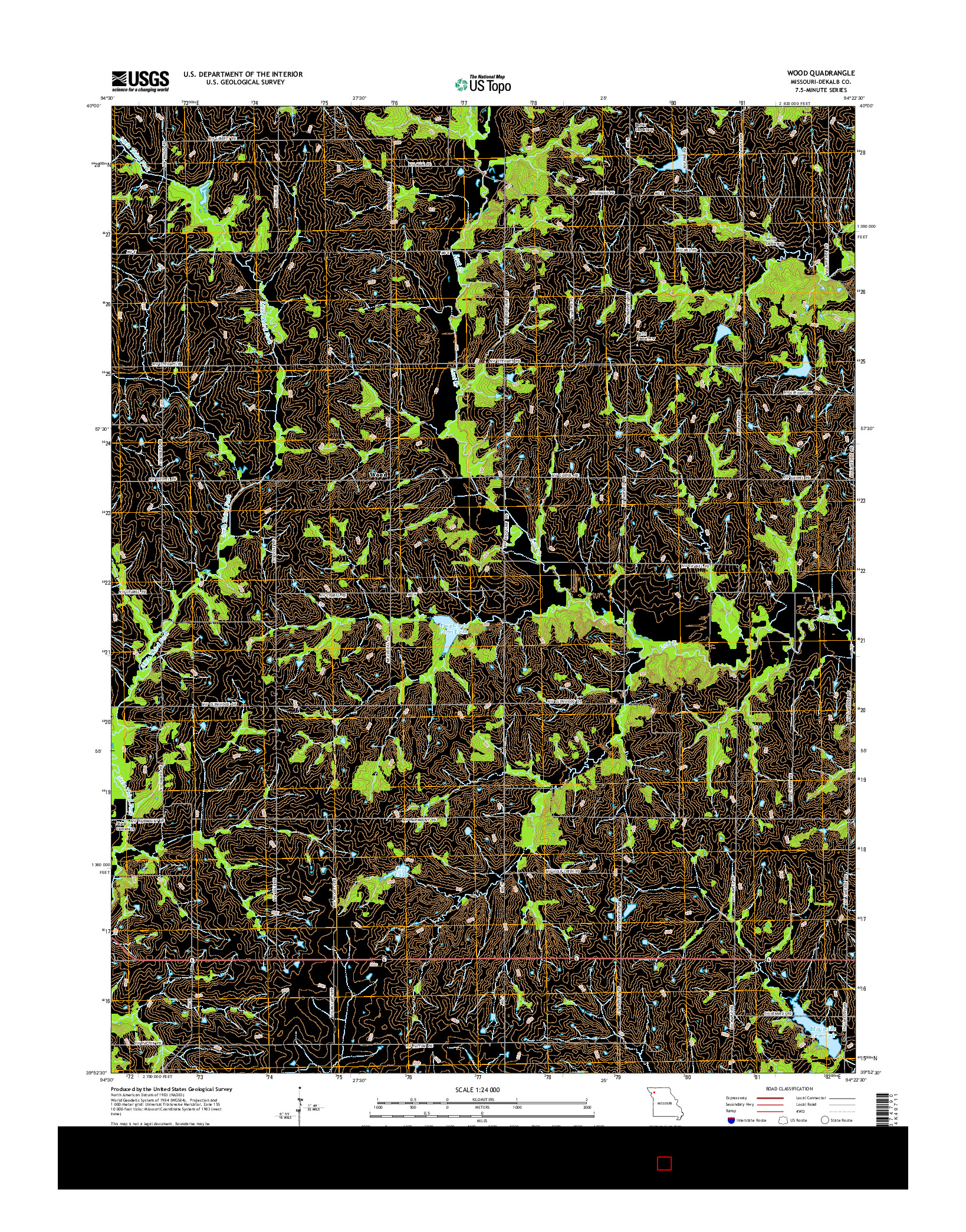 USGS US TOPO 7.5-MINUTE MAP FOR WOOD, MO 2014