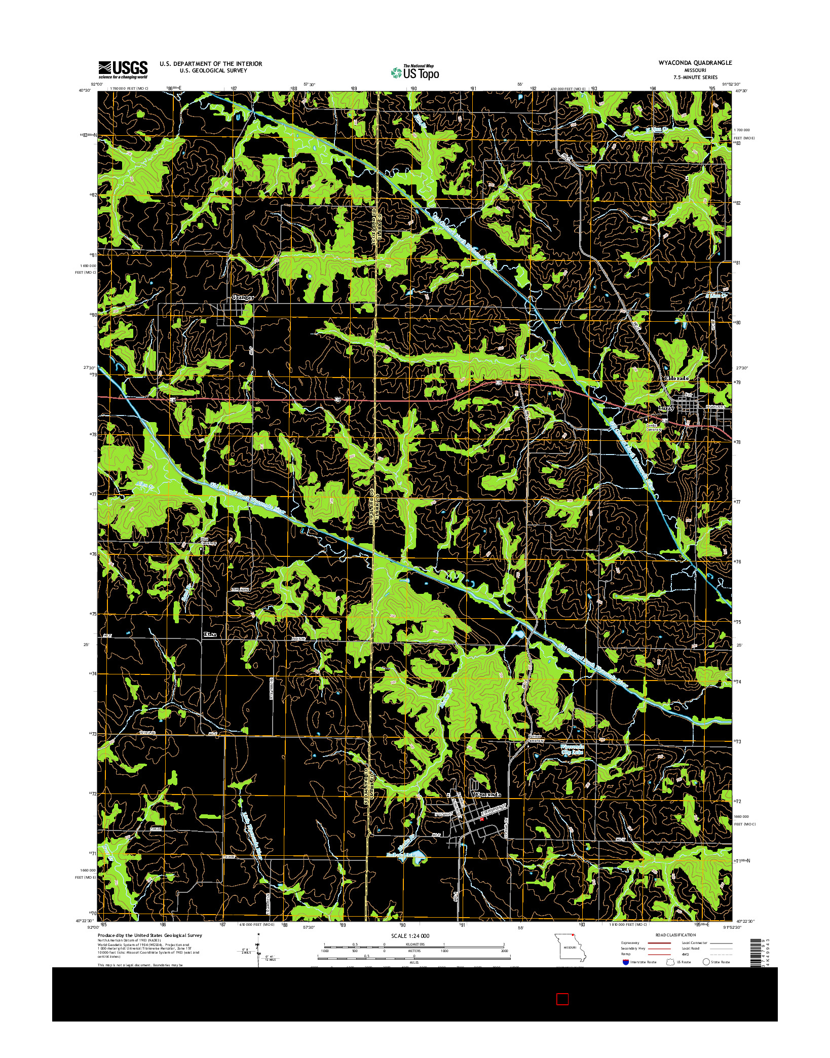 USGS US TOPO 7.5-MINUTE MAP FOR WYACONDA, MO 2014