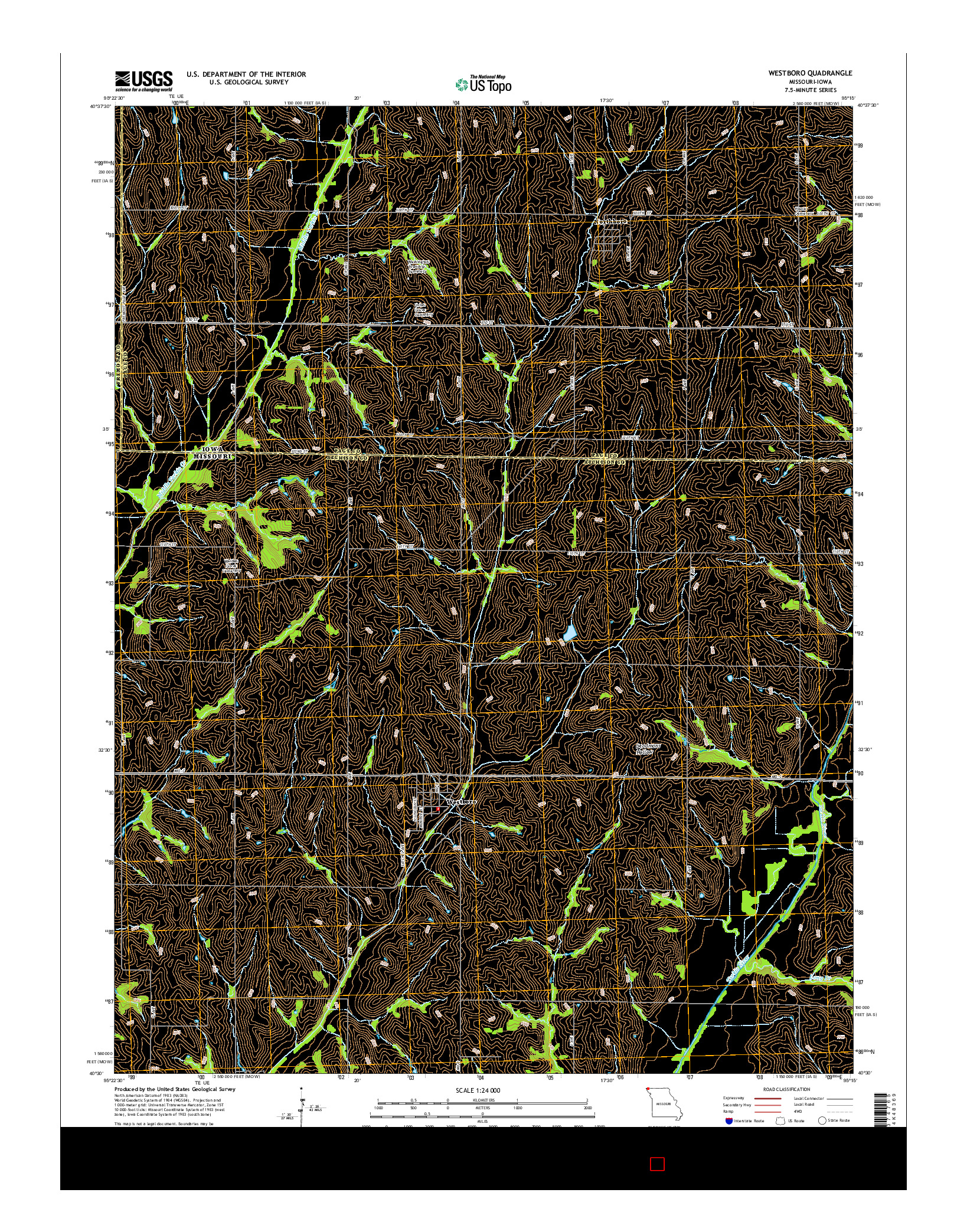 USGS US TOPO 7.5-MINUTE MAP FOR WESTBORO, MO-IA 2014
