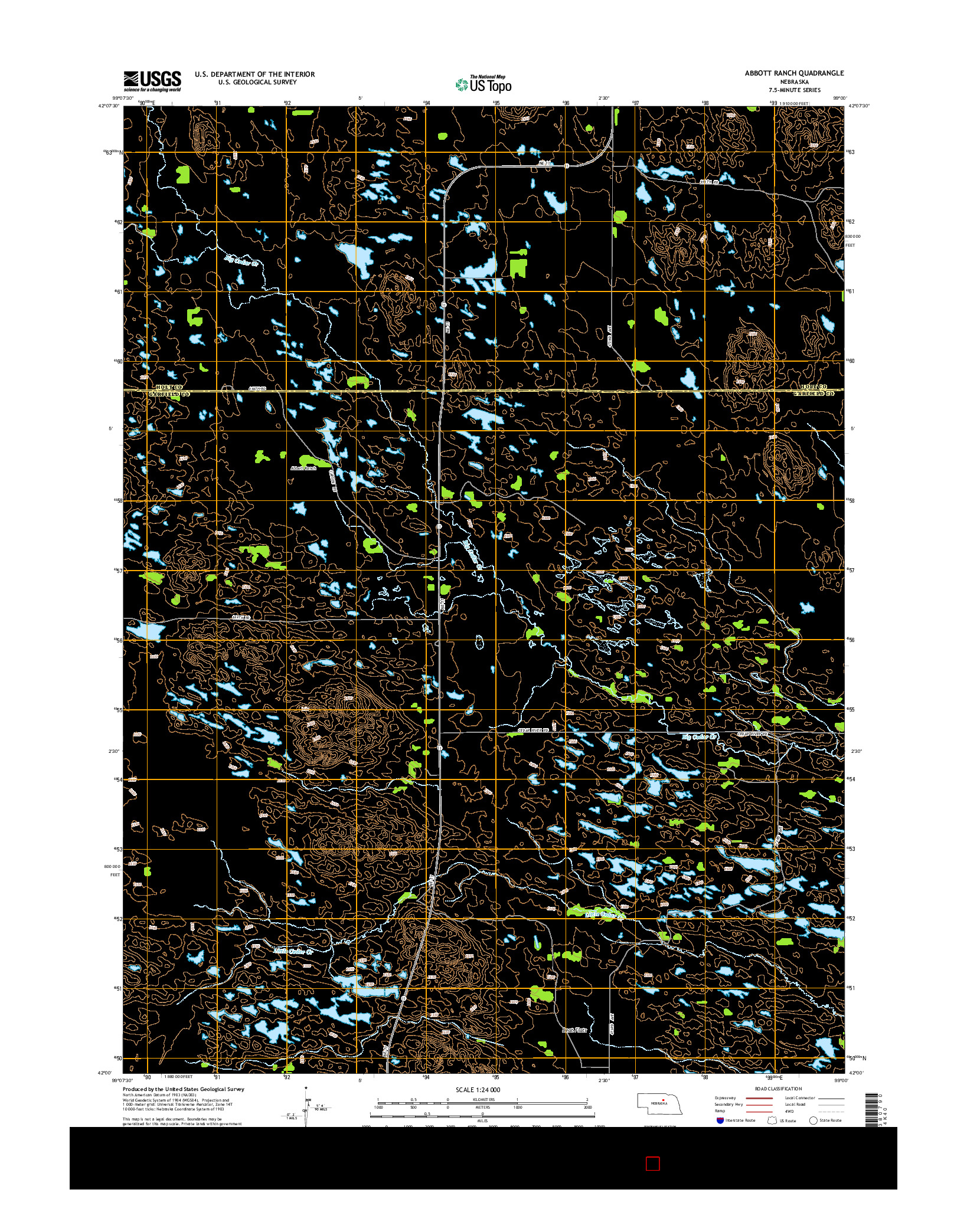 USGS US TOPO 7.5-MINUTE MAP FOR ABBOTT RANCH, NE 2014