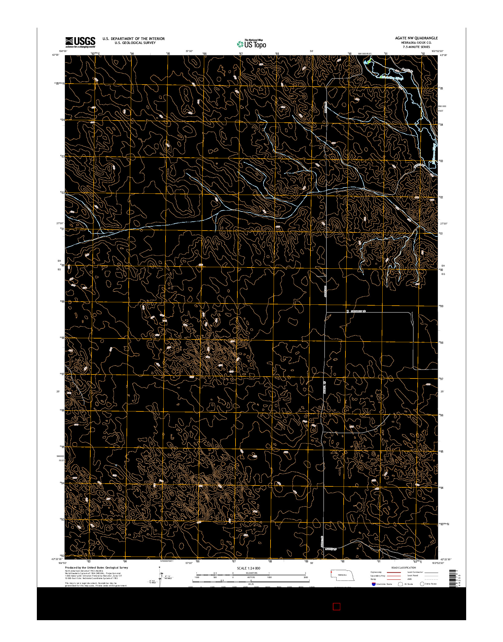 USGS US TOPO 7.5-MINUTE MAP FOR AGATE NW, NE 2014